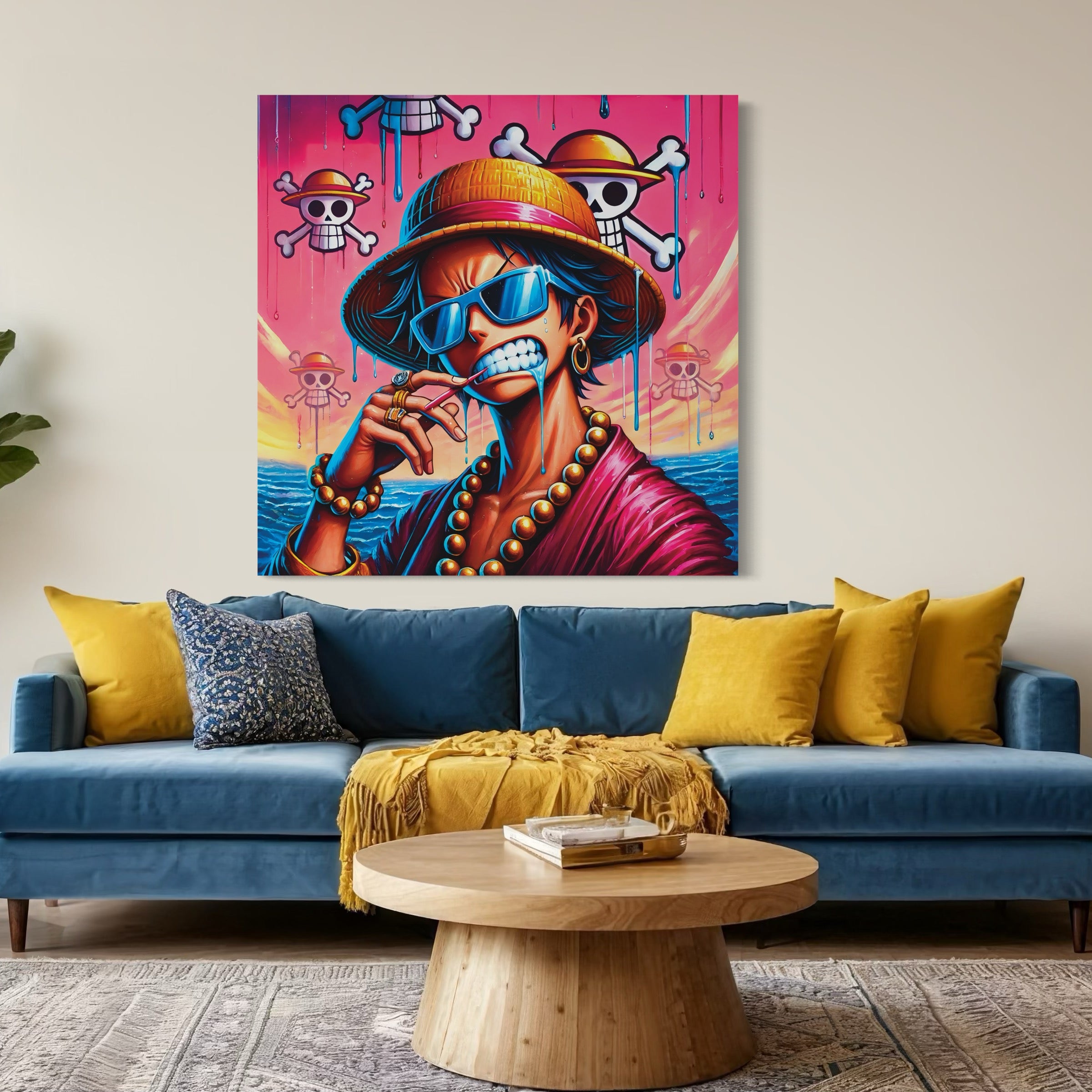 Tableau One Piece Luffy Pirate Style - Cadre Mural Design