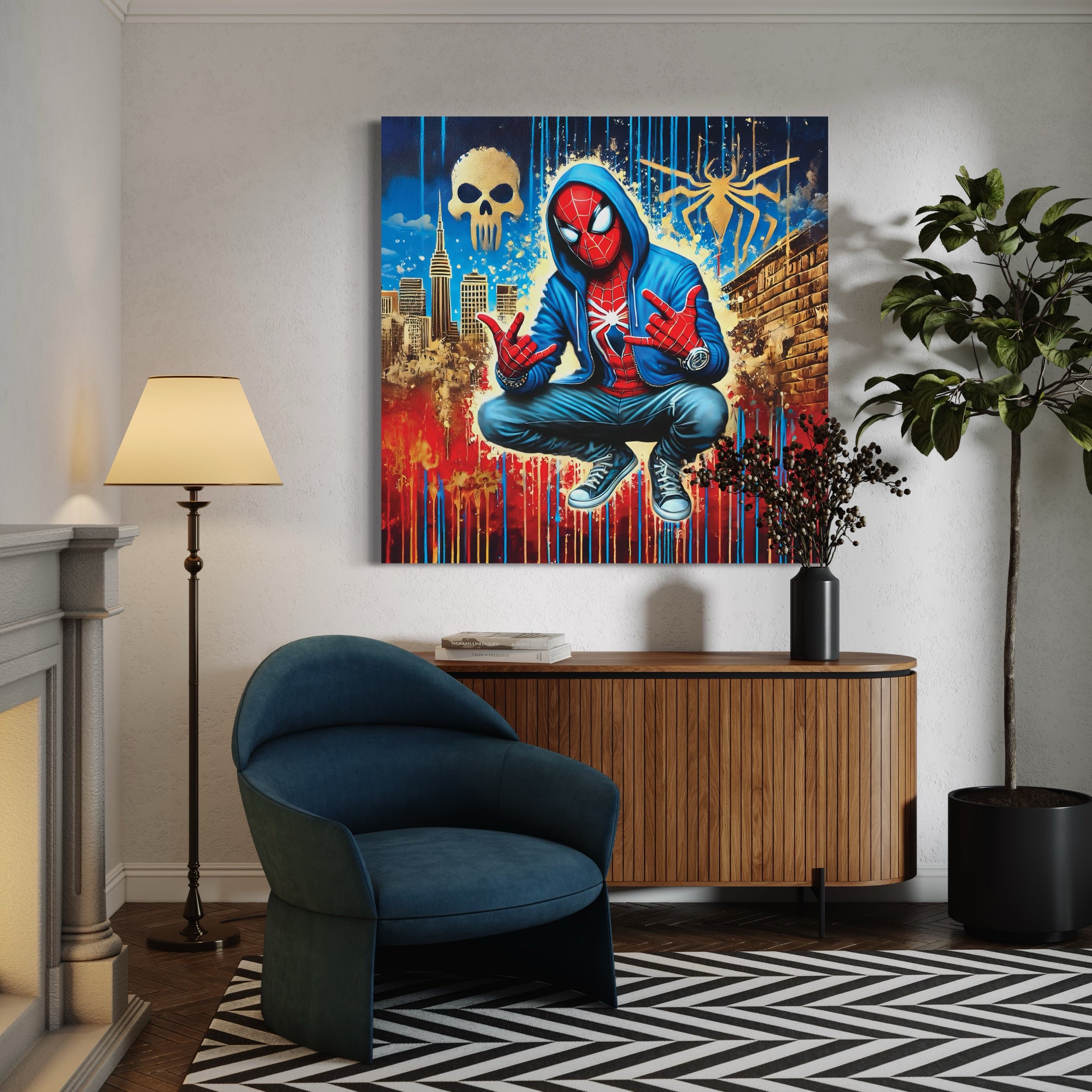 Spiderman Street Art - Decorazione murale di design moderno