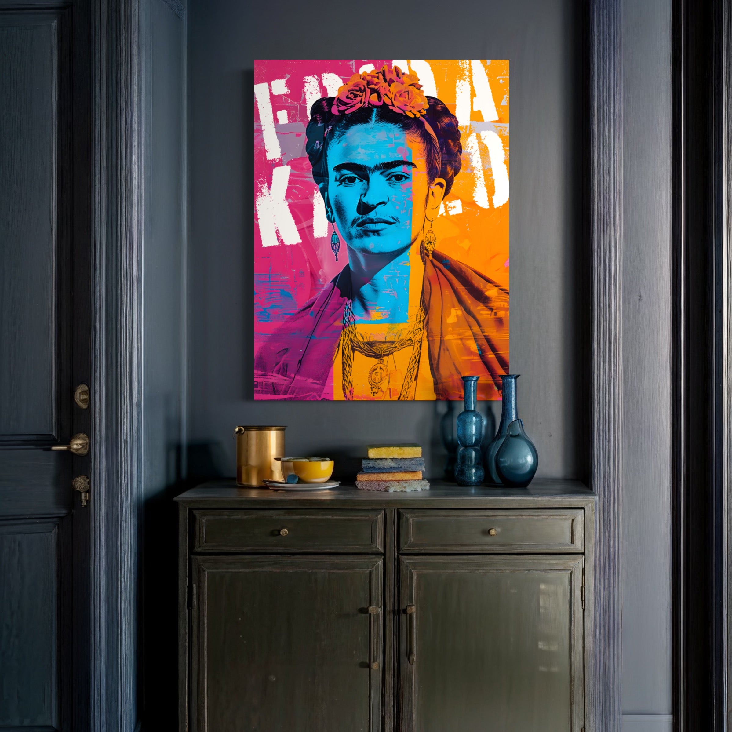Tableau Coloré Frida Kahlo - Décoration Murale Vivante - Fabulartz.fr