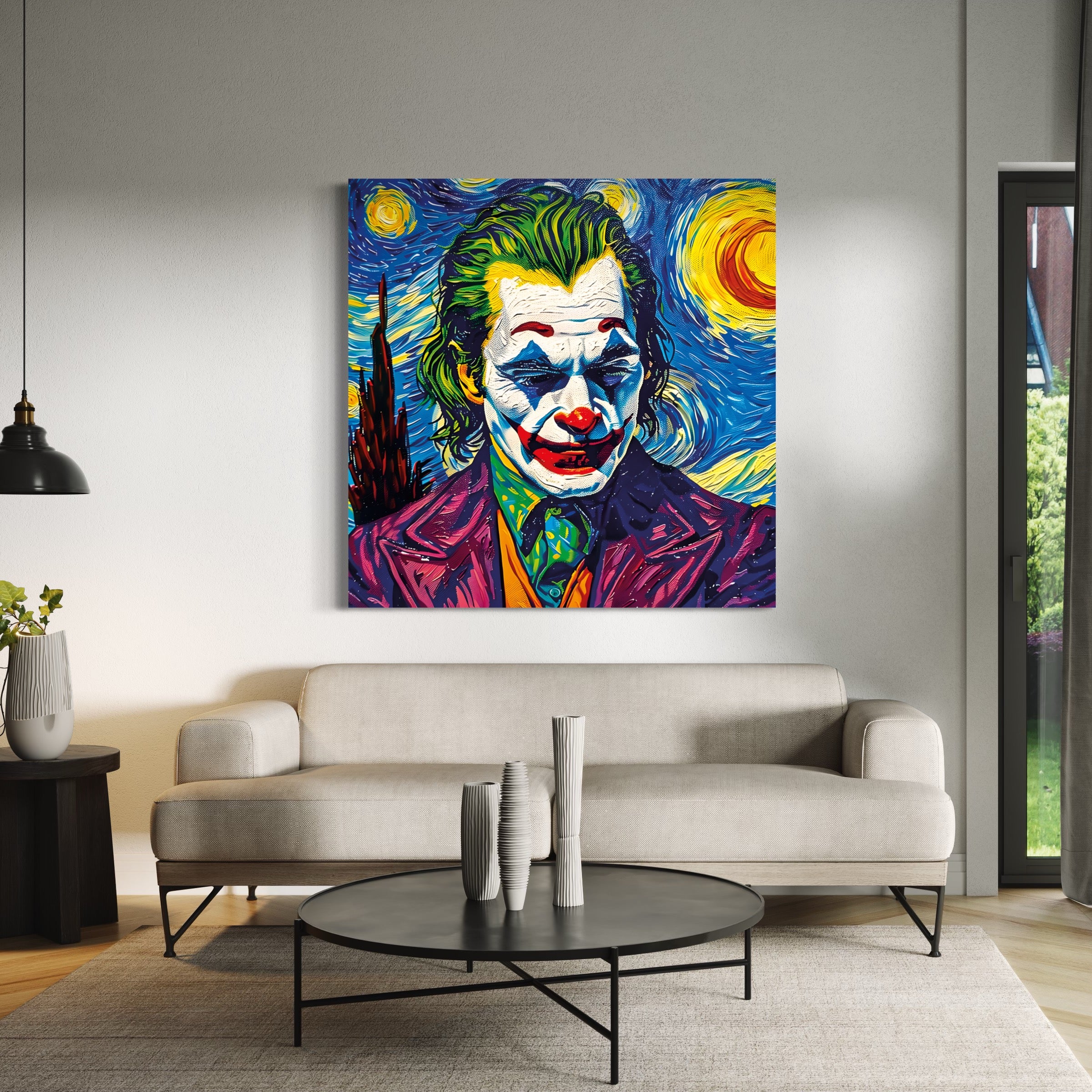 Tableau Inspiré de Van Gogh du Joker - Art Mural Unique - Fabulartz.fr
