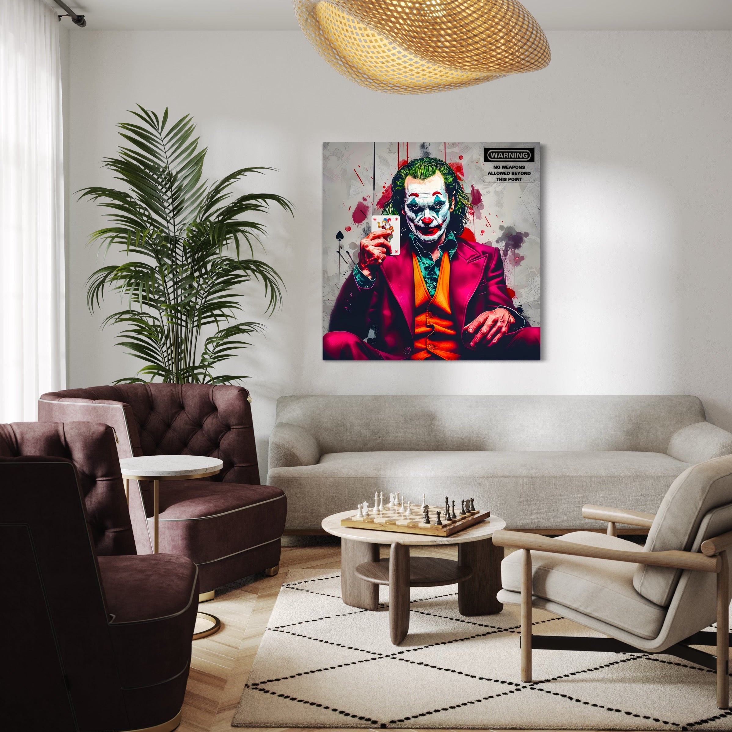 Tableau du Joker en Pop Art - Décoration Murale Colorée - Fabulartz.fr