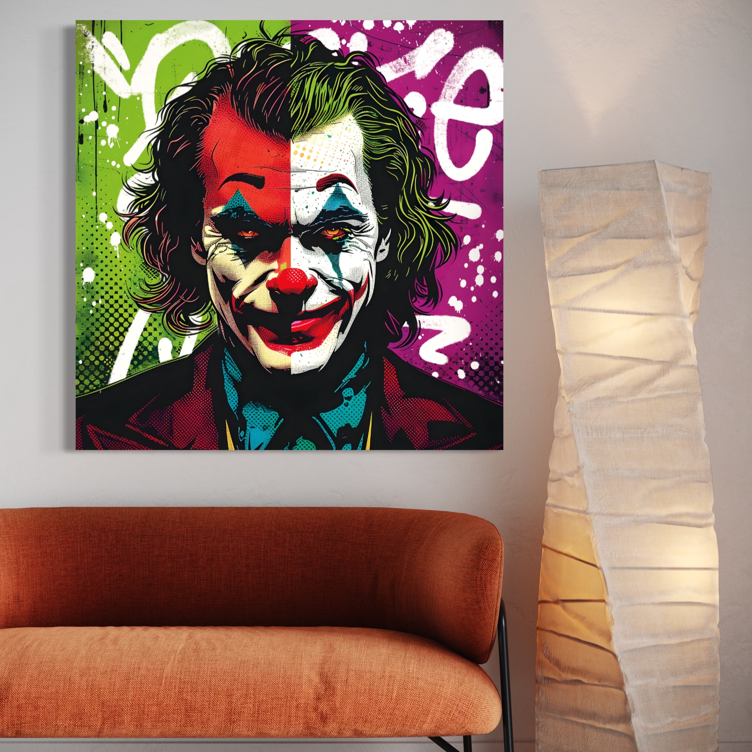 Tableau Pop Art du Joker - Décoration Murale Colorée - Fabulartz.fr