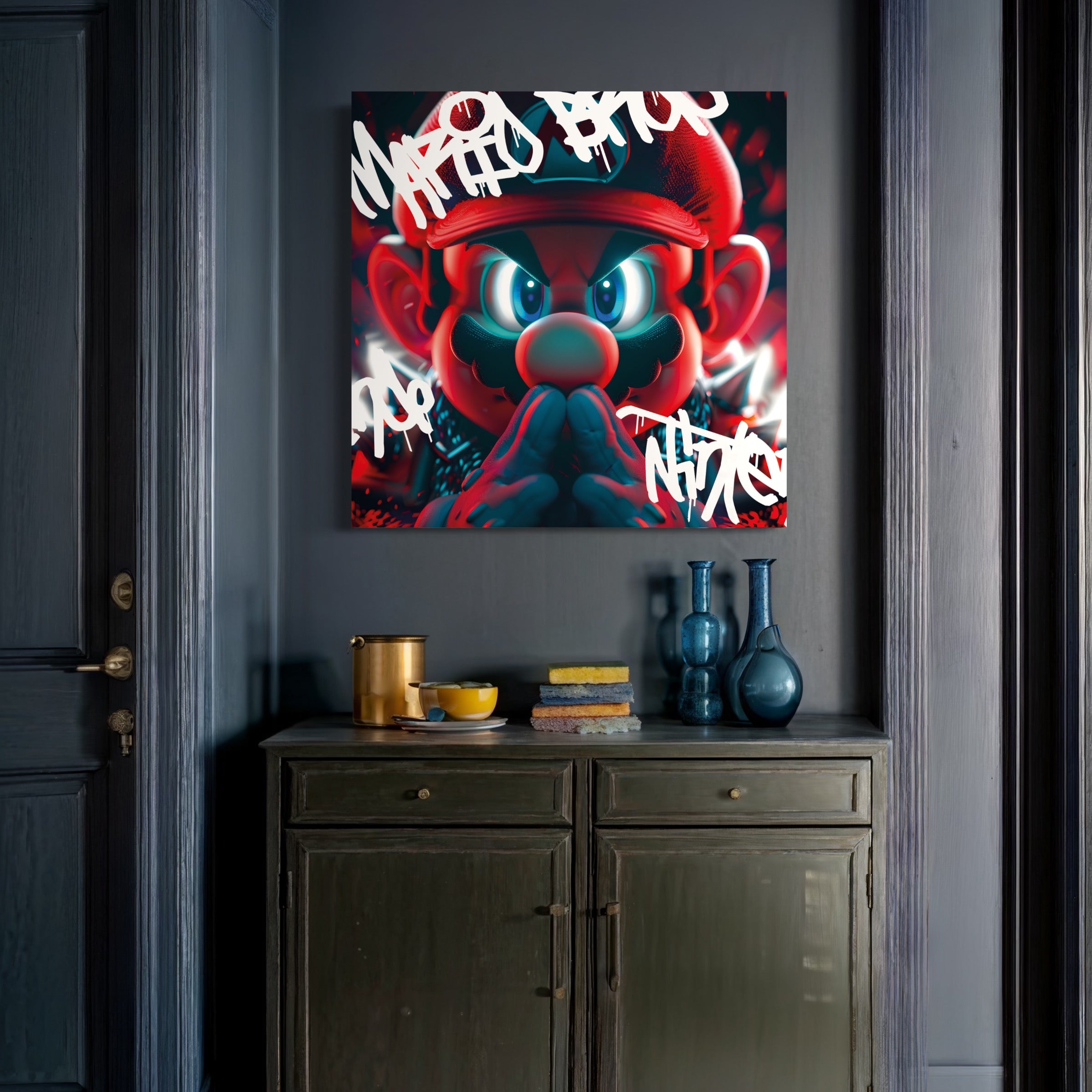 Tableau Mario Vibrant Graffiti - Décoration Murale Intense - Fabulartz.fr