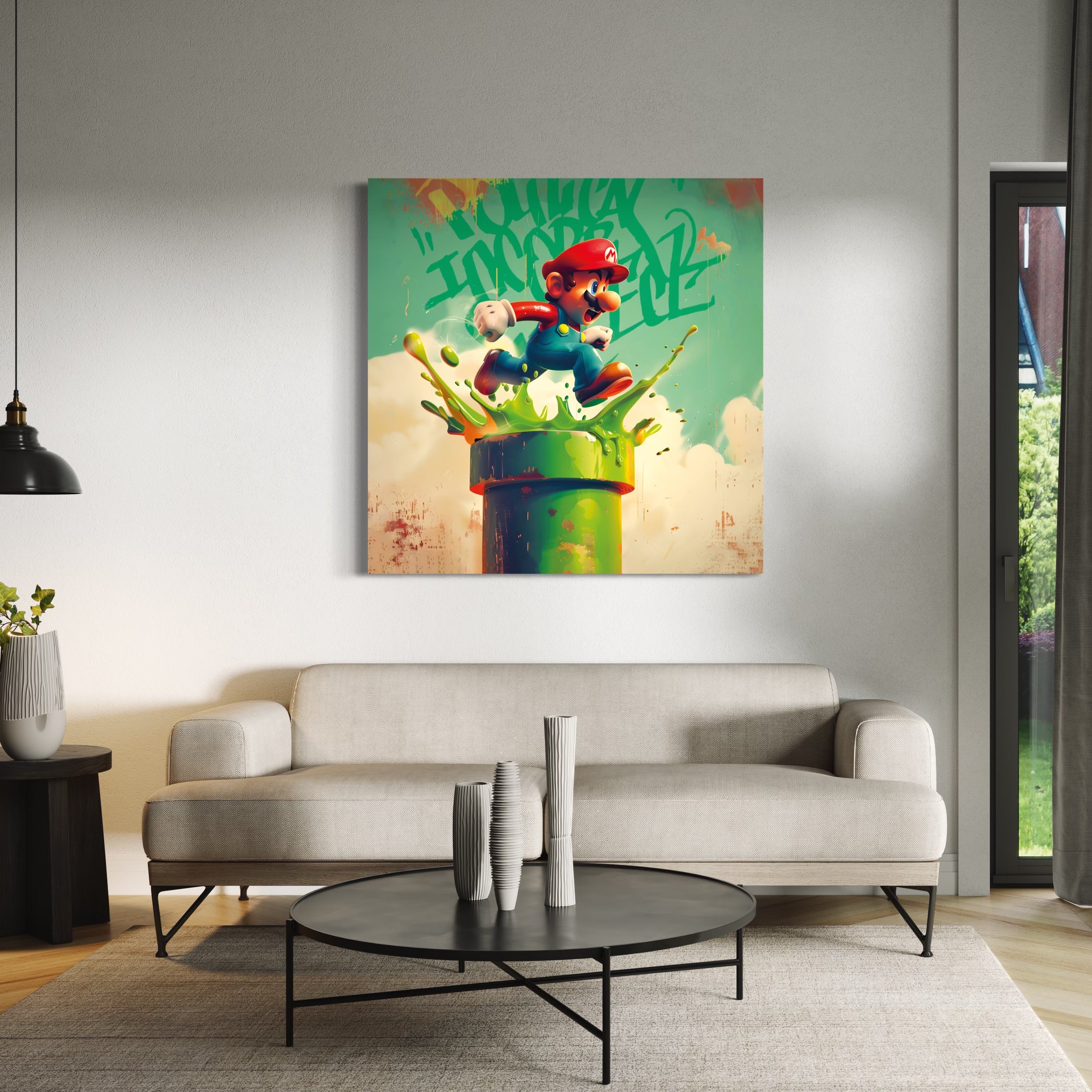 Tableau Mario Dynamique - Décoration Murale Colorée pour Intérieurs Modernes - Fabulartz.fr