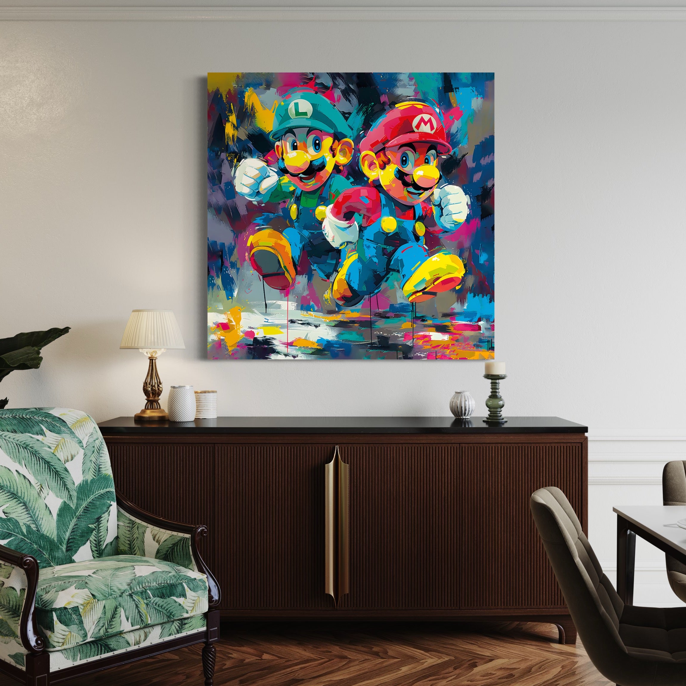 Tableau Mario et Luigi - Décoration Murale Ludique et Moderne - Fabulartz.fr