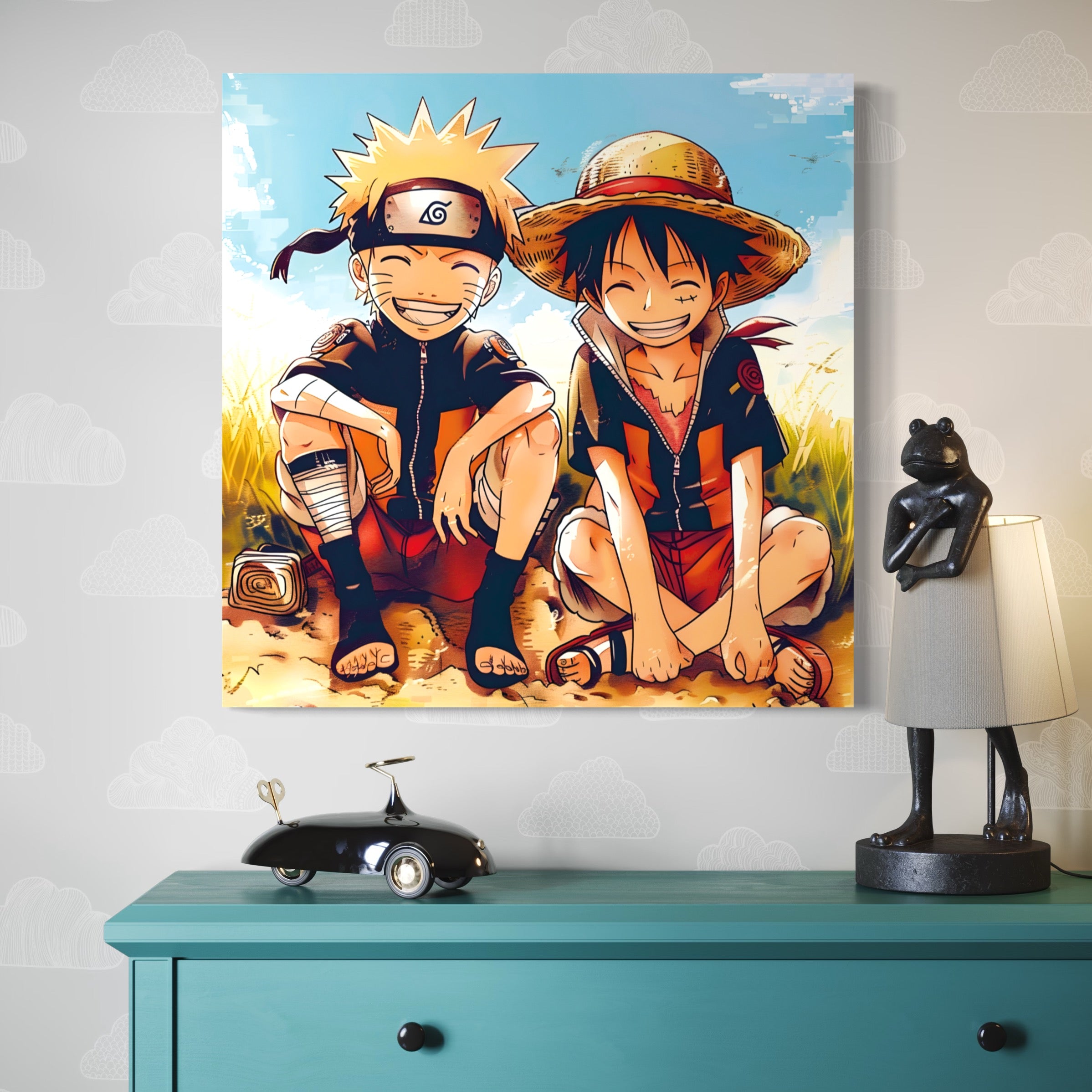 Tableau One Piece - Luffy et Naruto - Décoration Murale Design - Fabulartz.fr