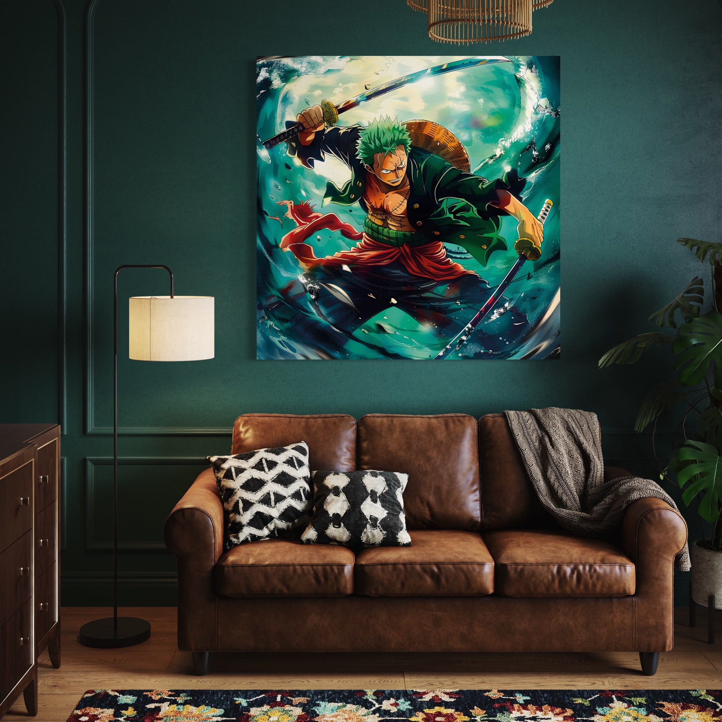 Tableau One Piece - Zoro avec Épées - Décoration Murale Design - Fabulartz.fr