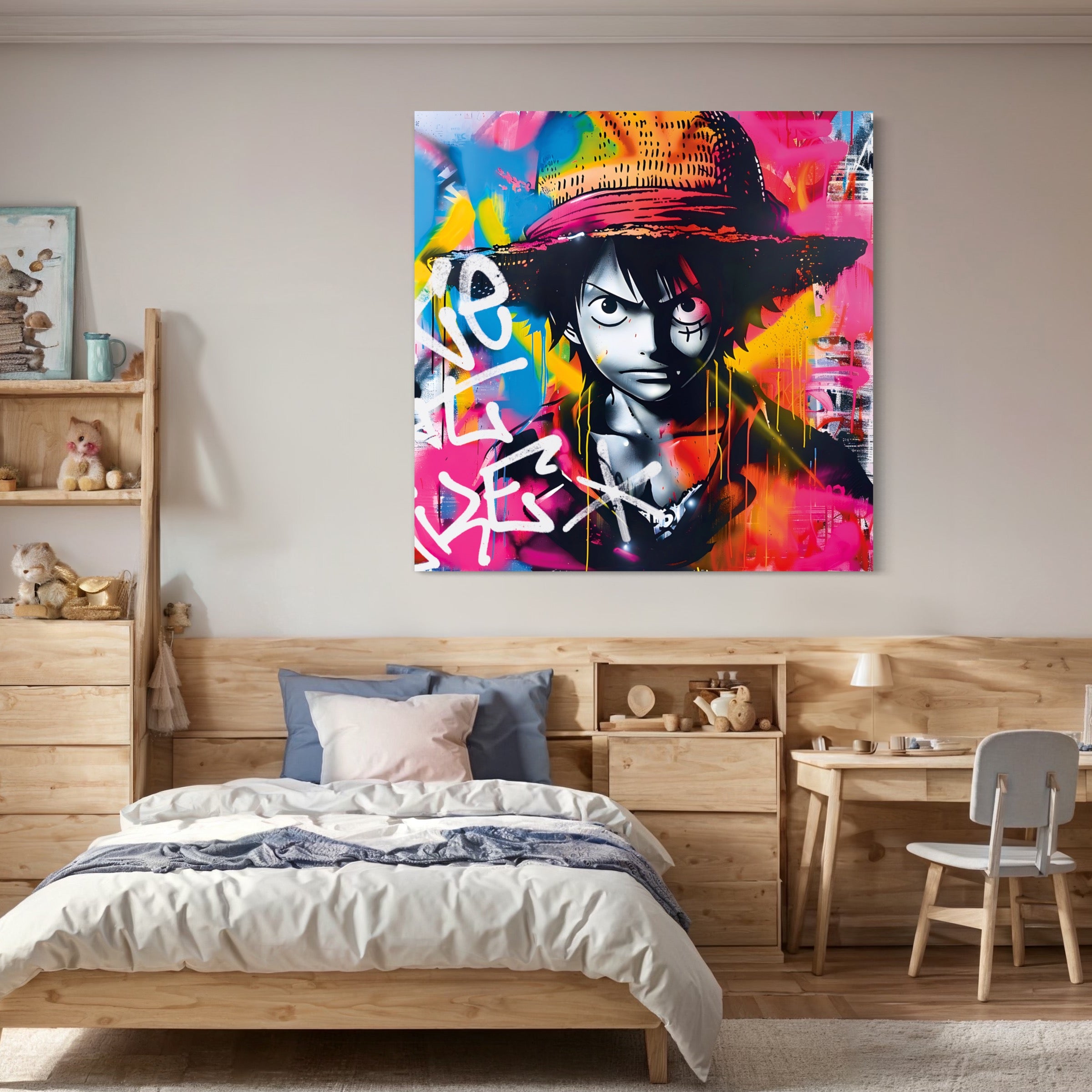 Tableau One Piece - Luffy Graffiti - Décoration Murale Design - Fabulartz.fr