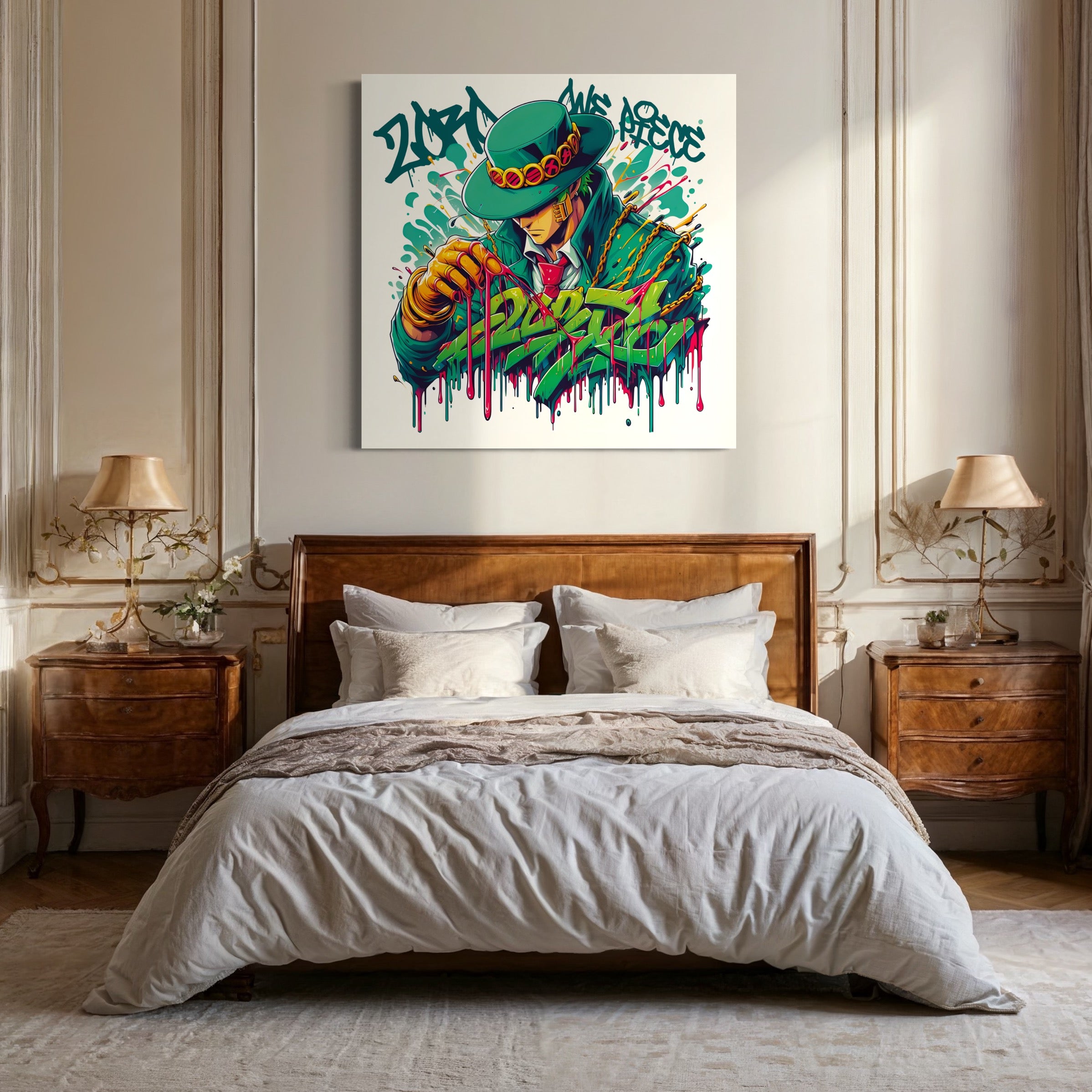 Tableau One Piece - Zoro Graffiti - Décoration Murale Design - Fabulartz.fr