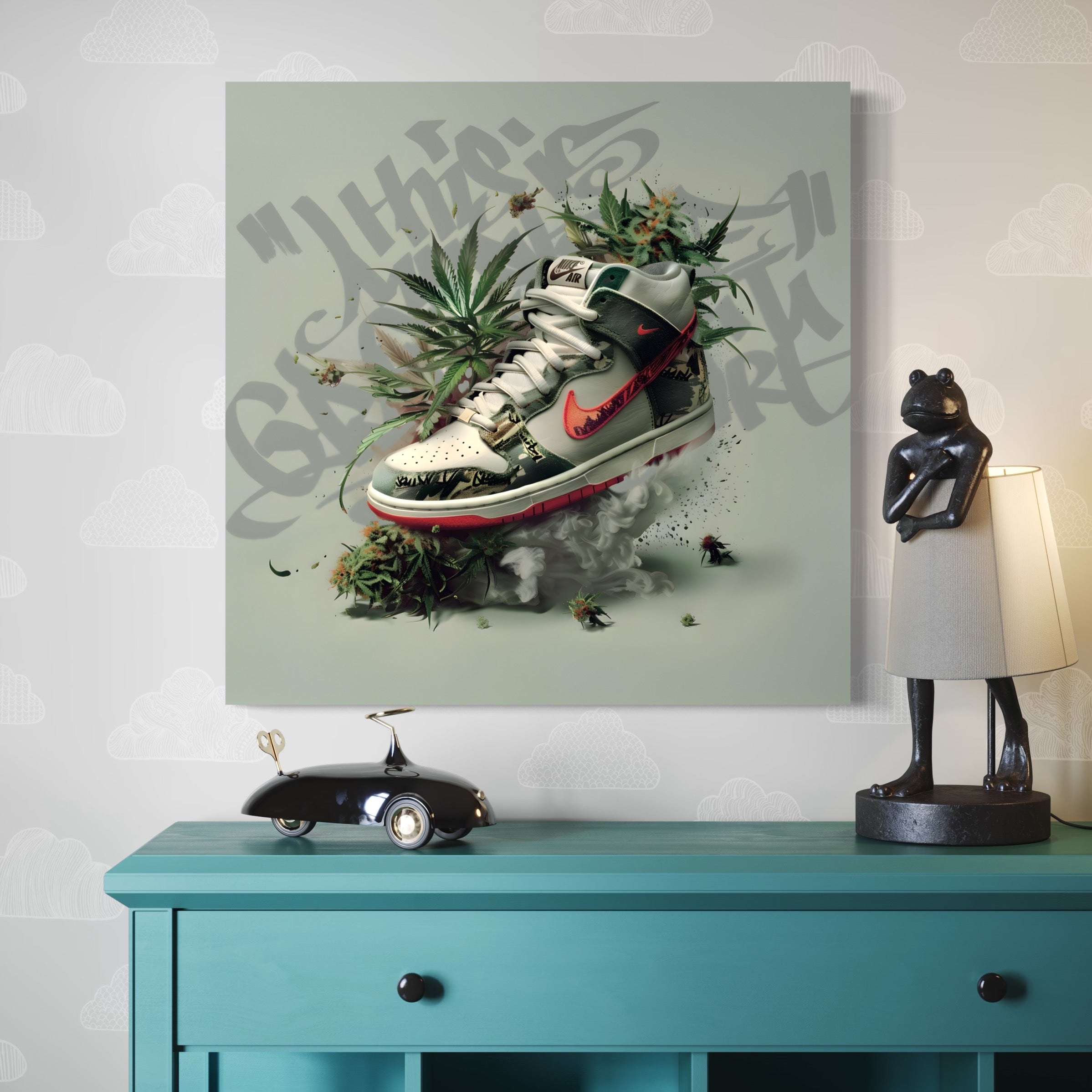 Tableau Sneakers Nike Cannabis - Décoration Murale Design - Fabulartz.fr
