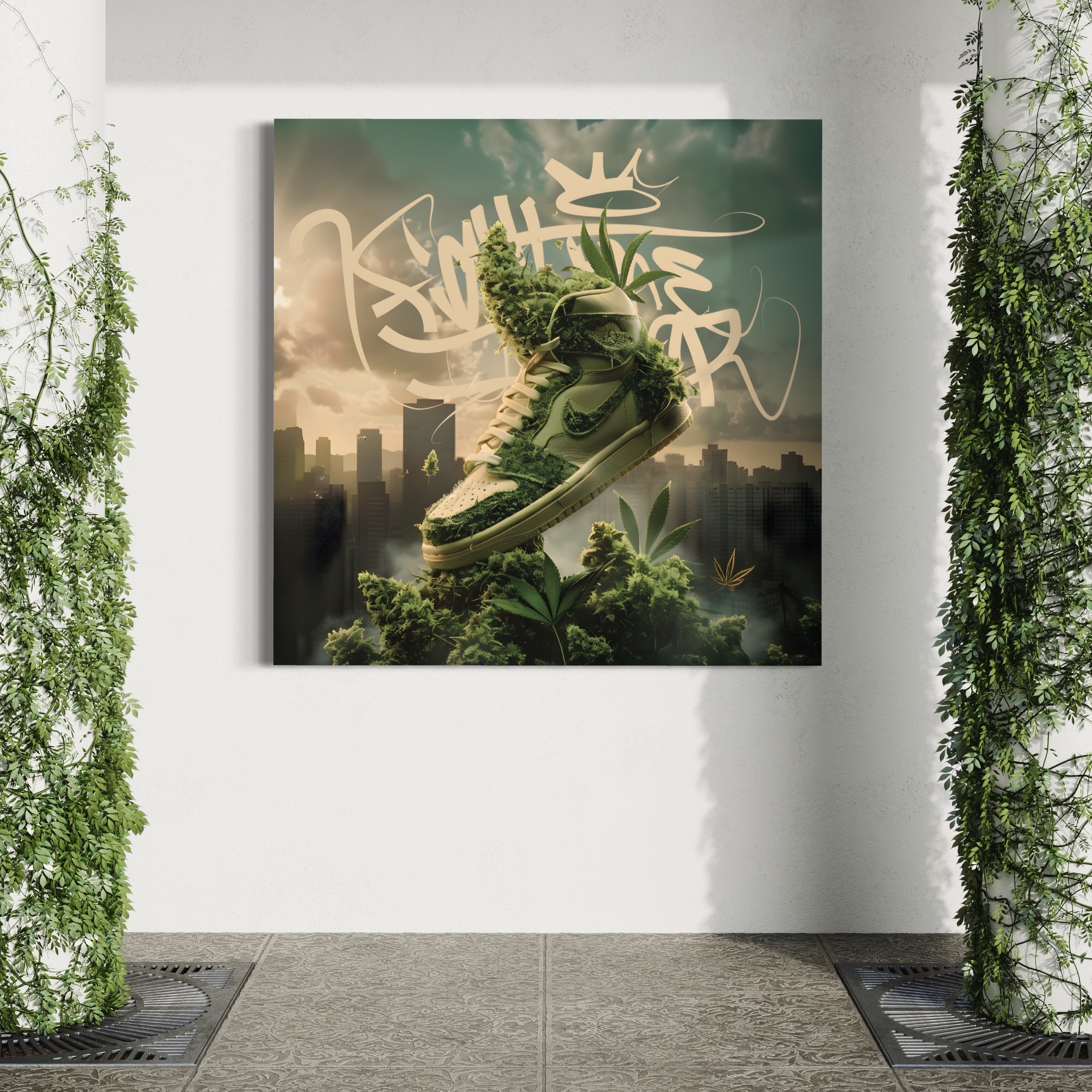 Tableau Sneakers Nike Vertes - Décoration Murale Design - Fabulartz.fr
