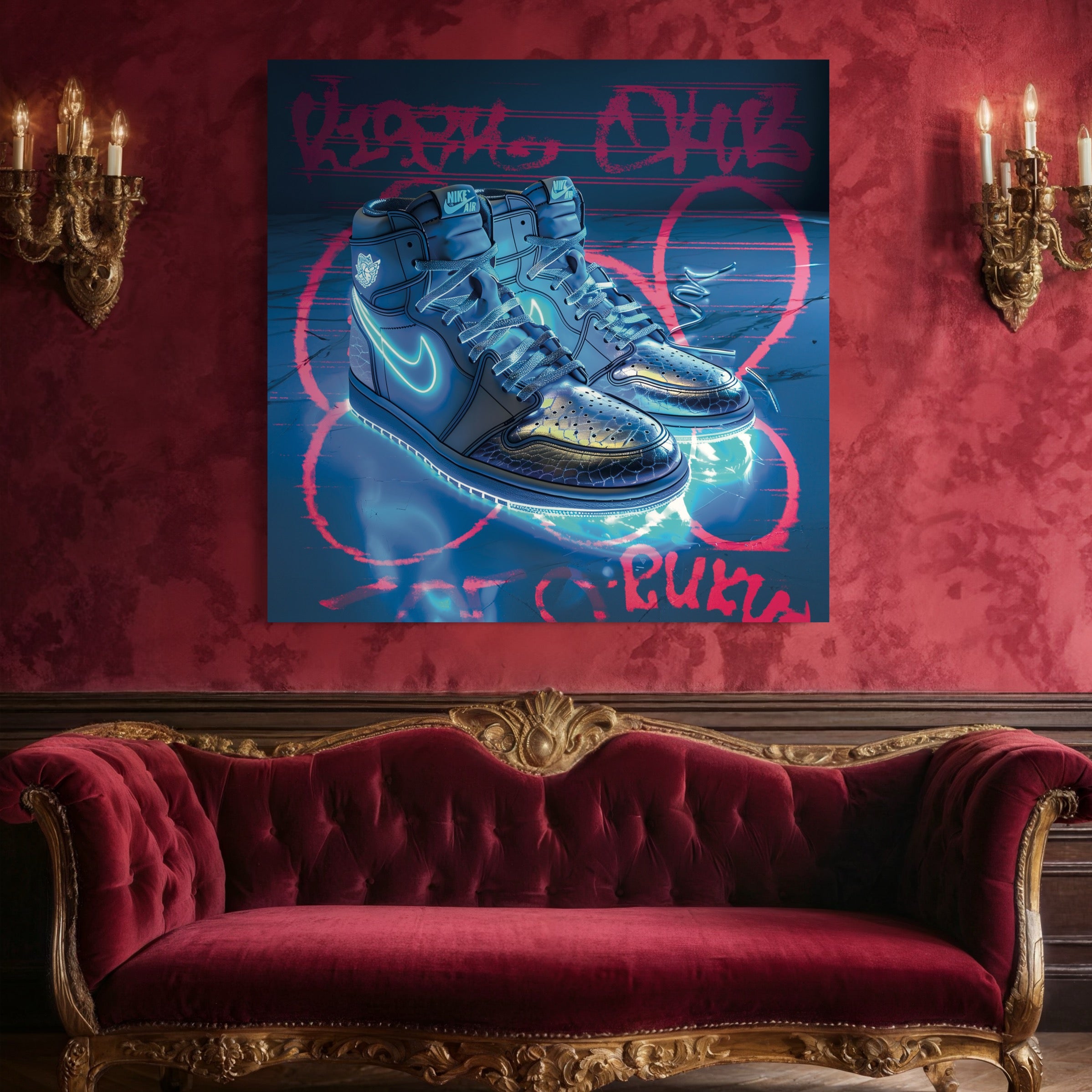 Tableau Sneakers Nike Bleues - Décoration Murale Design - Fabulartz.fr