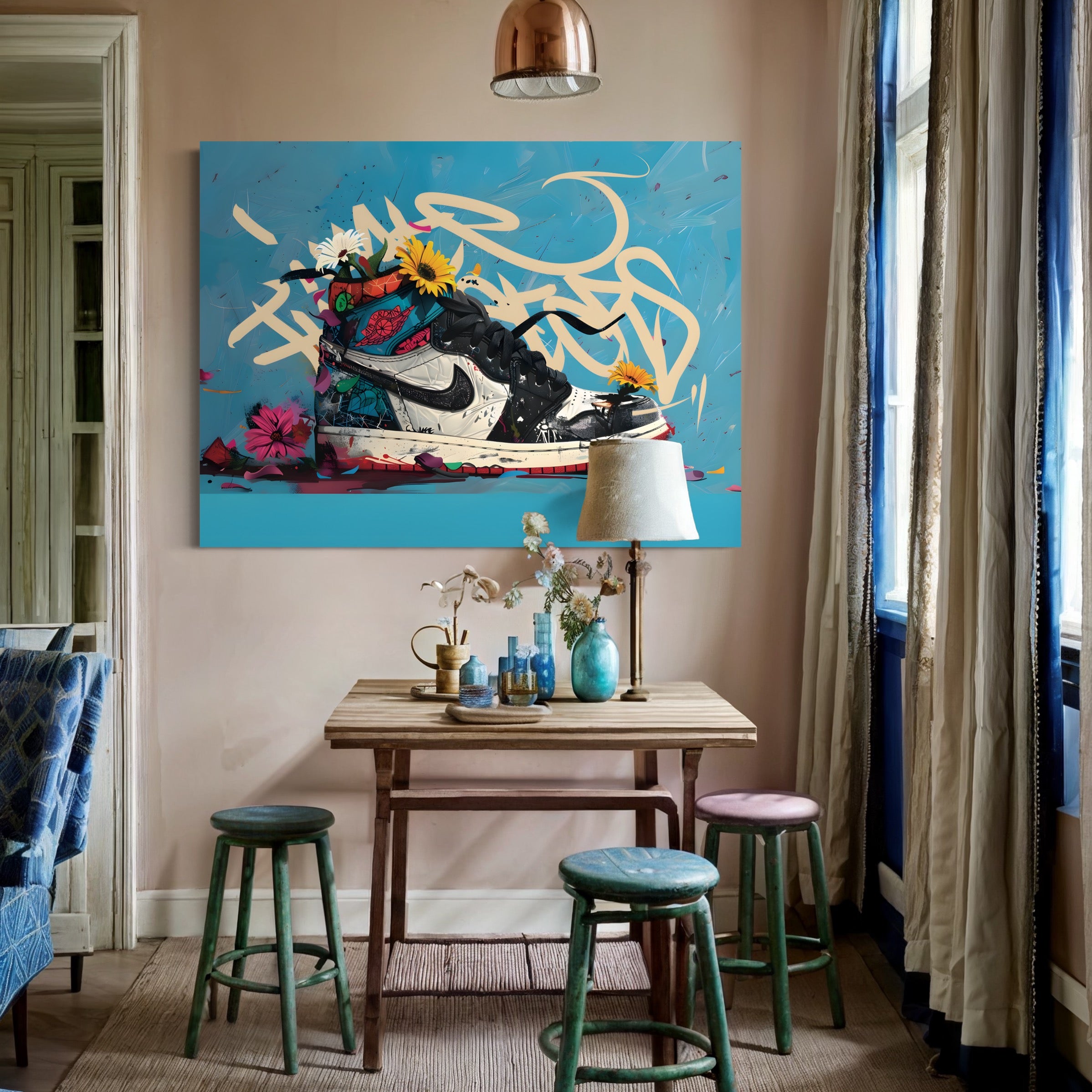 Tableau Sneakers Nike Florales - Décoration Murale Design - Fabulartz.fr