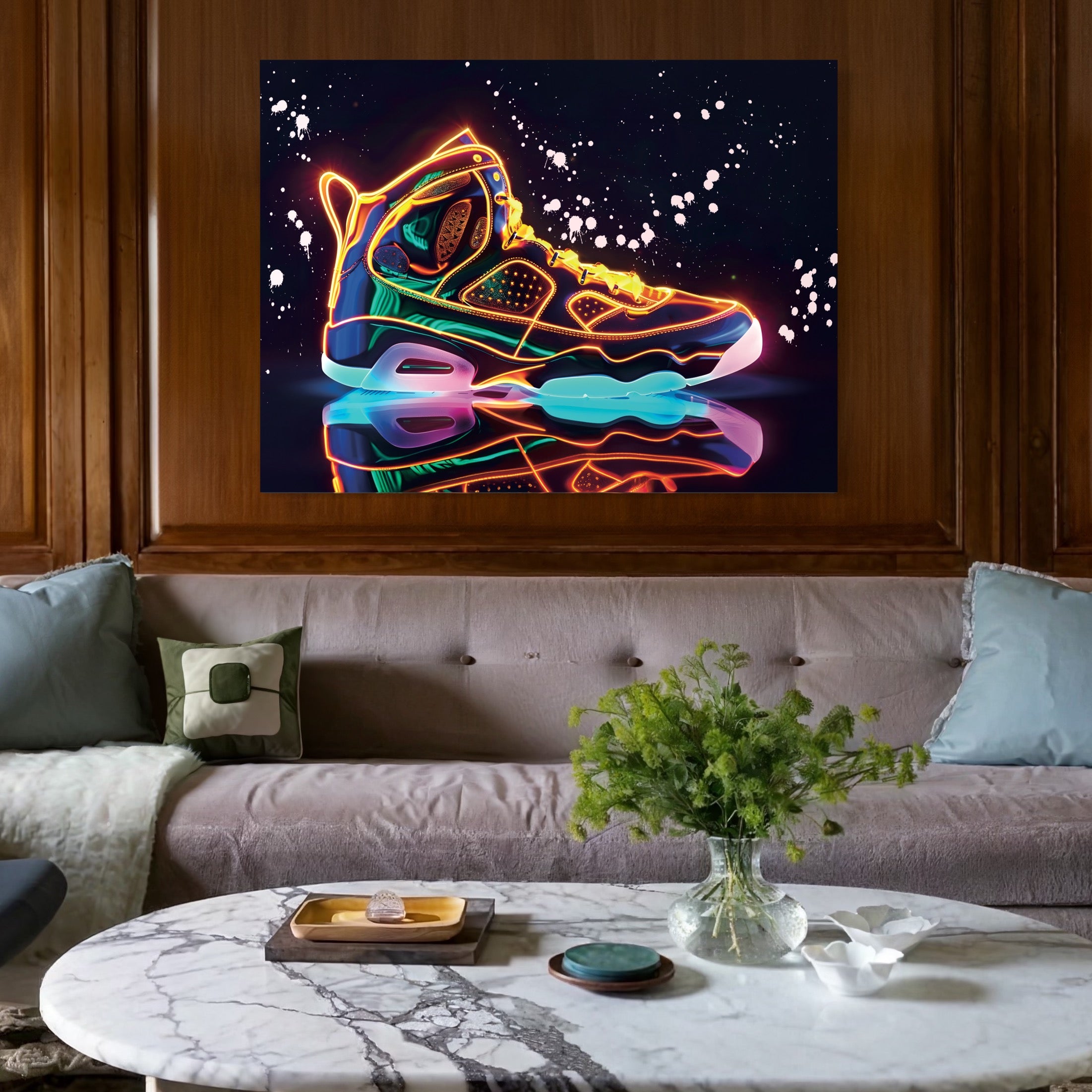 Tableau Sneakers Nike Néon - Décoration Murale Design - Fabulartz.fr