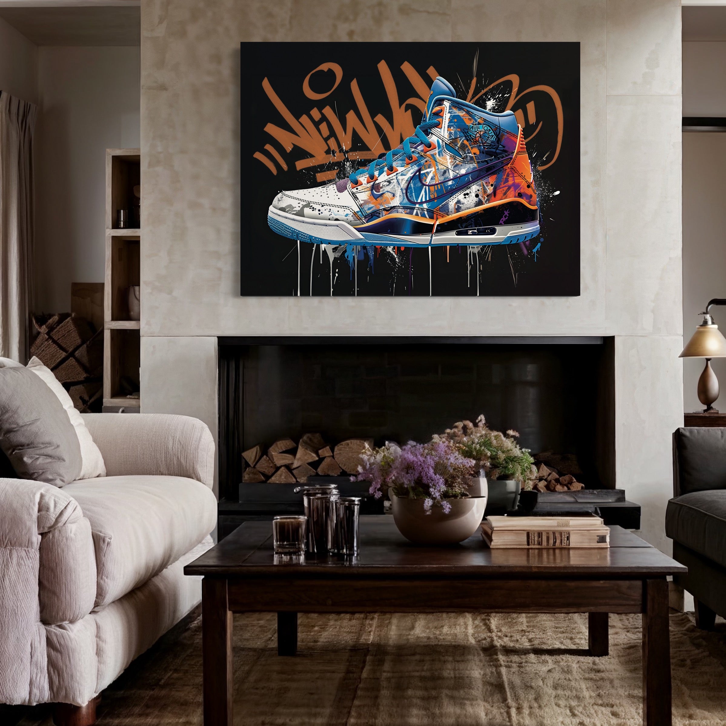 Tableau Sneakers Nike Grafitti - Décoration Murale Design - Fabulartz.fr