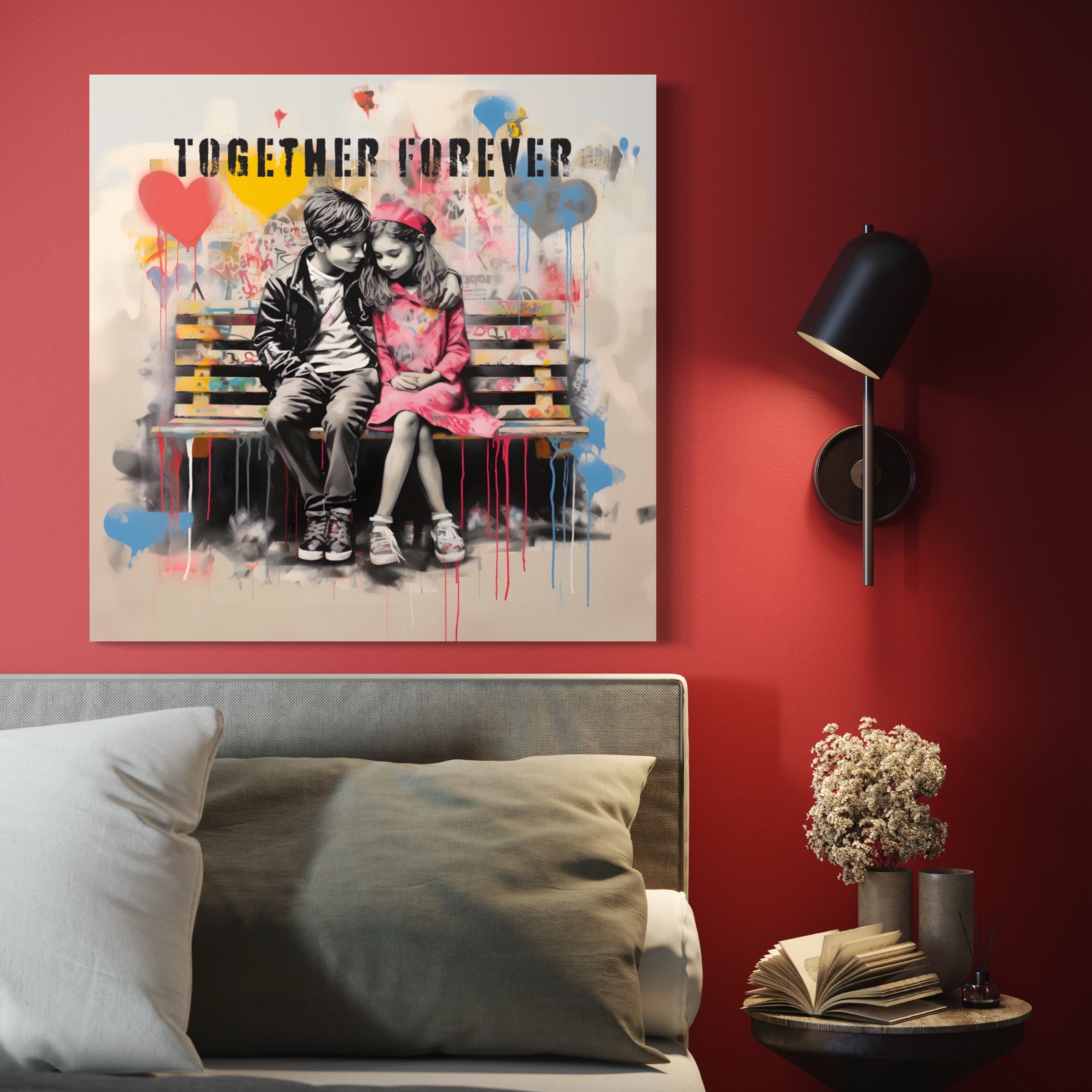 Tableau Street Art Amour - Décoration Murale Design & Déco - Fabulartz.fr