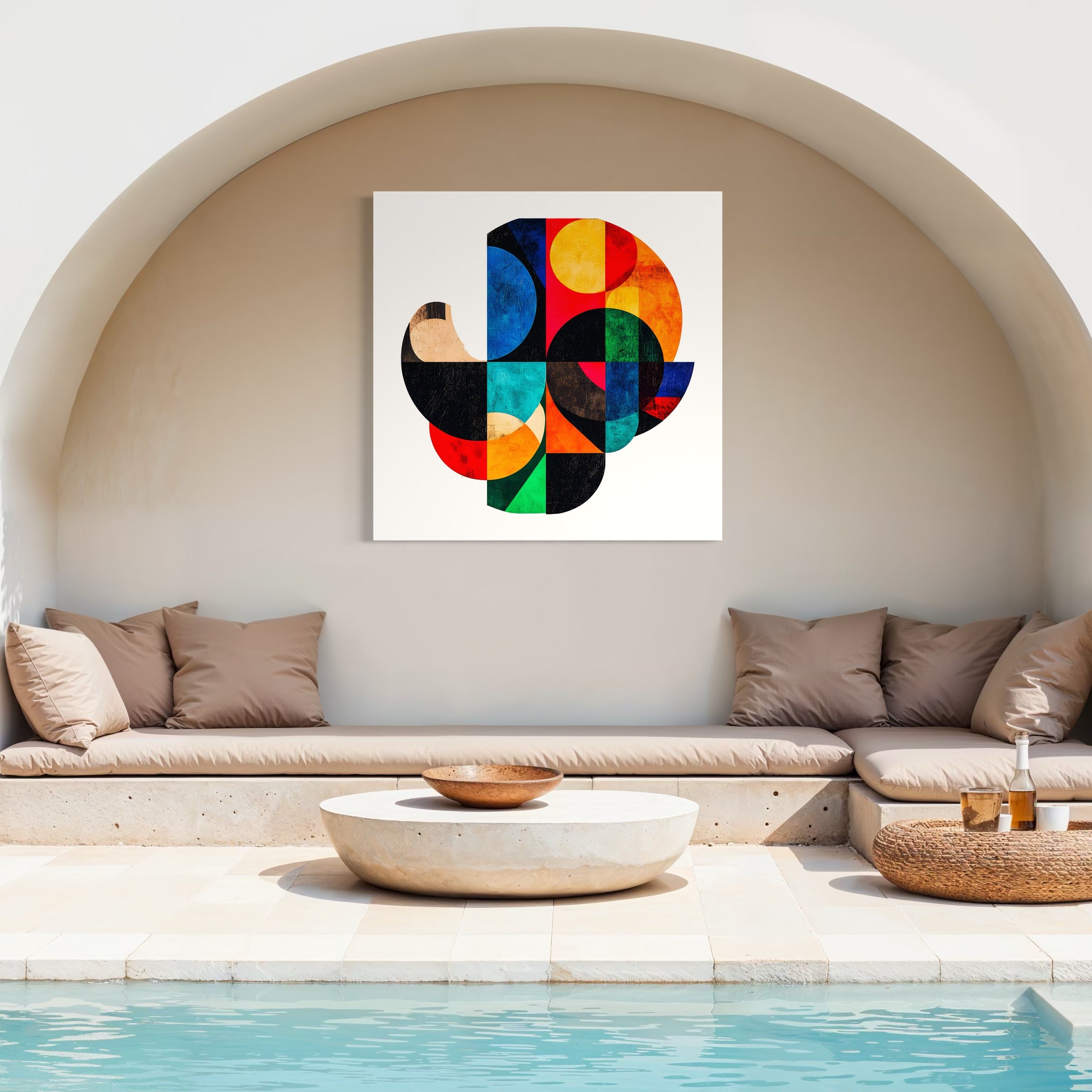 Tableau Abstrait - Mosaïque Circulaire