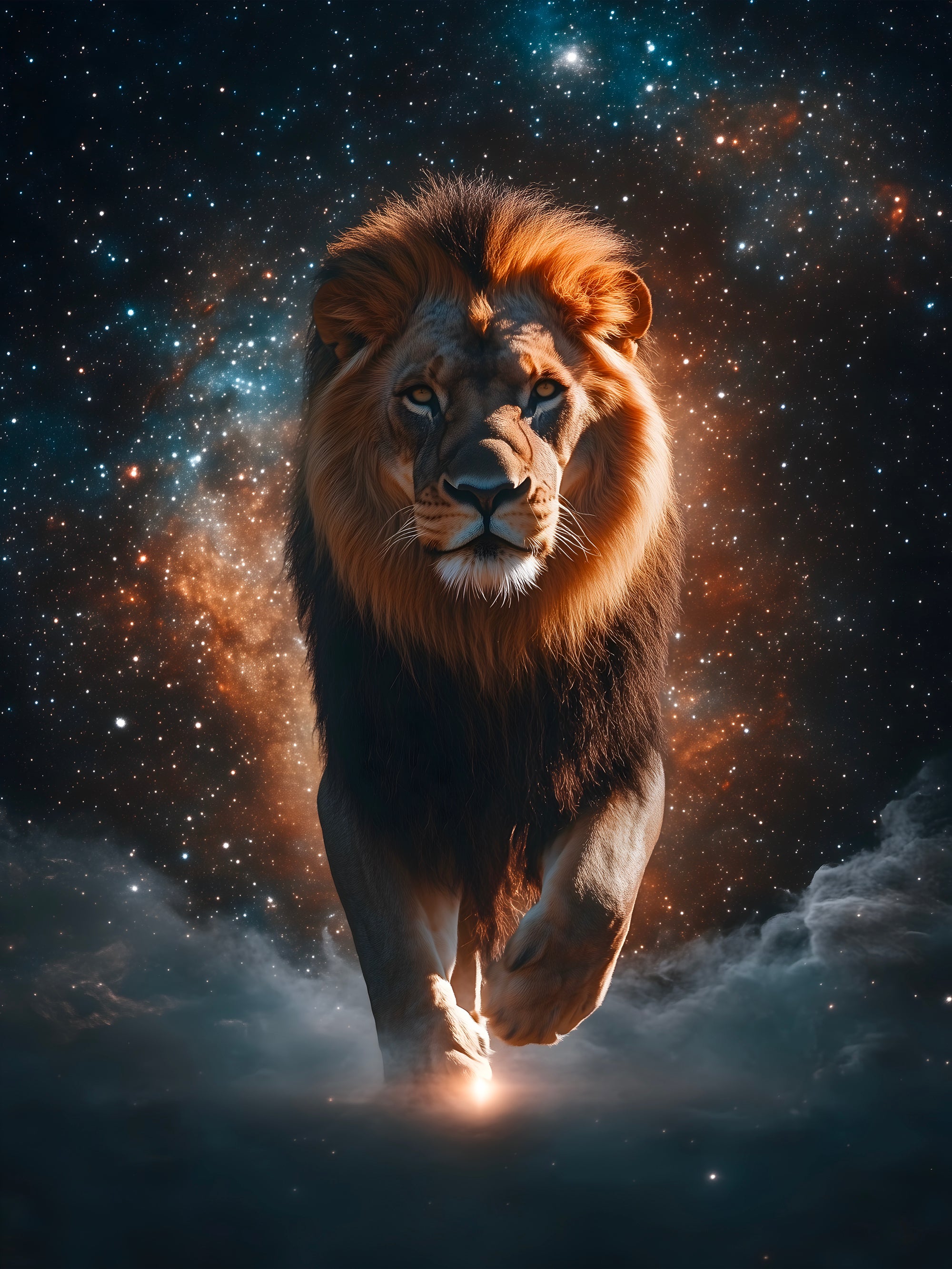 Tableau Signe Astrologique Lion Majesté - Cadre Déco - Fabulartz.fr