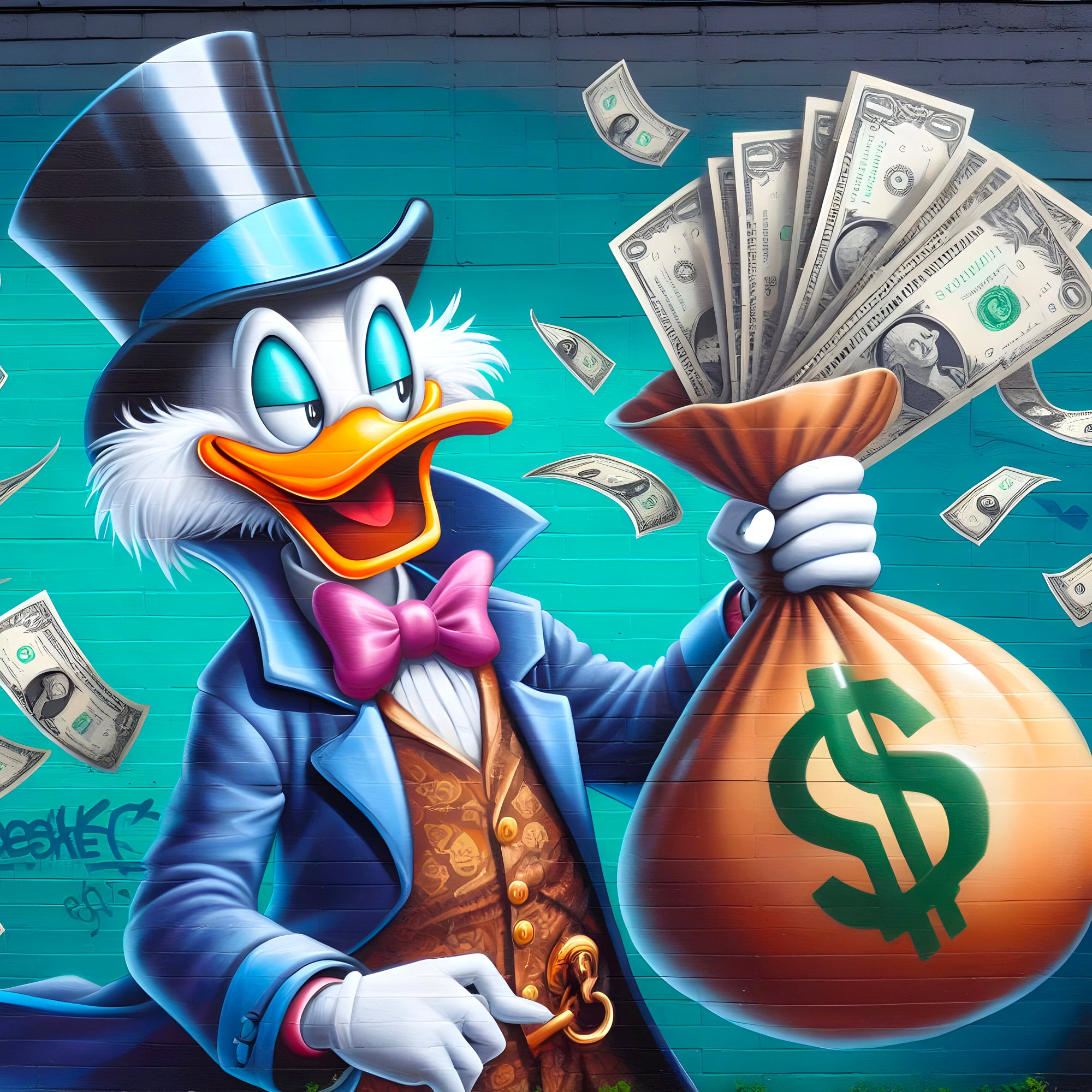 Tableau Picsou Maître de la Fortune - Déco Murale Design - Fabulartz.fr