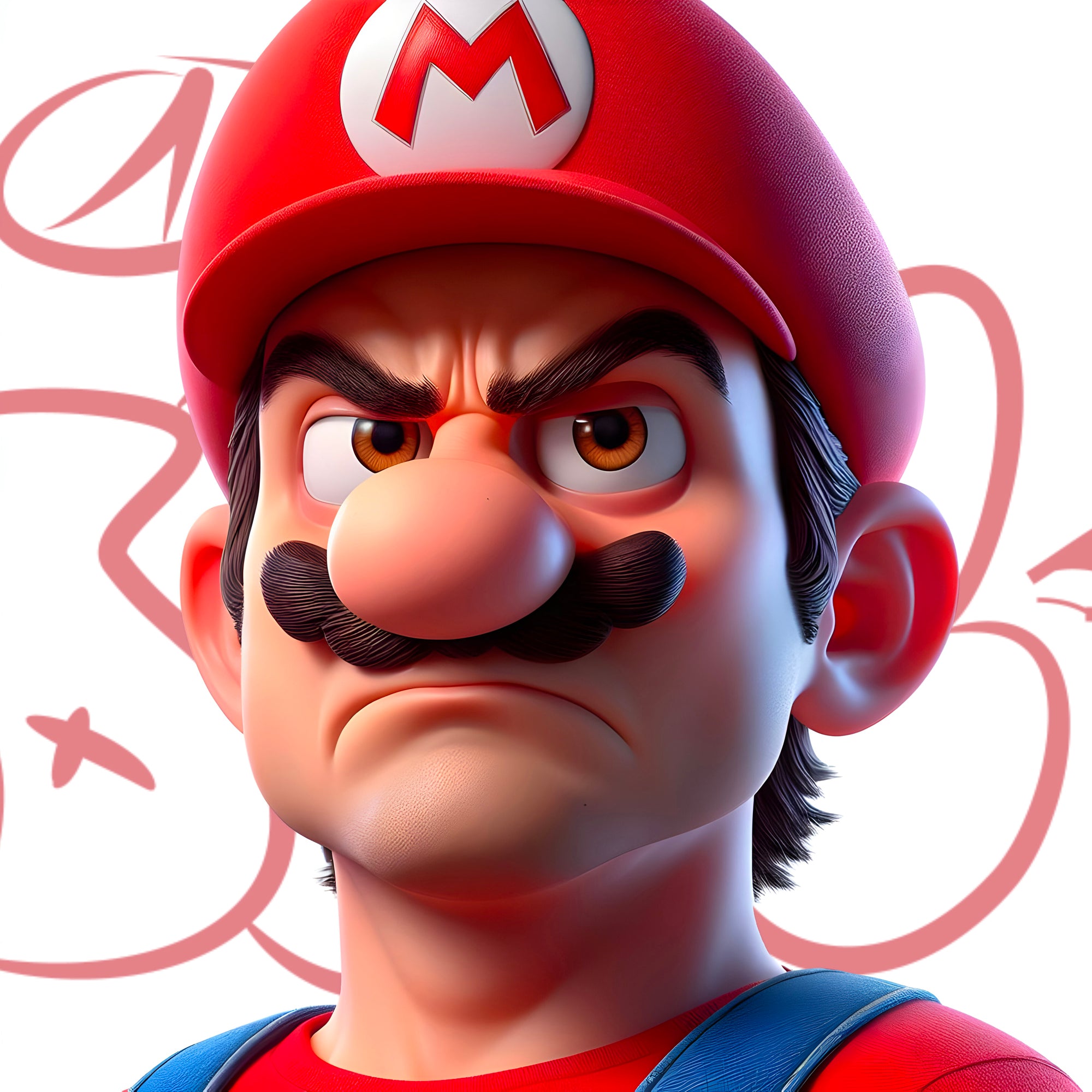 Tableau Portrait Super Mario Déterminé - Déco Murale Moderne - Fabulartz.fr