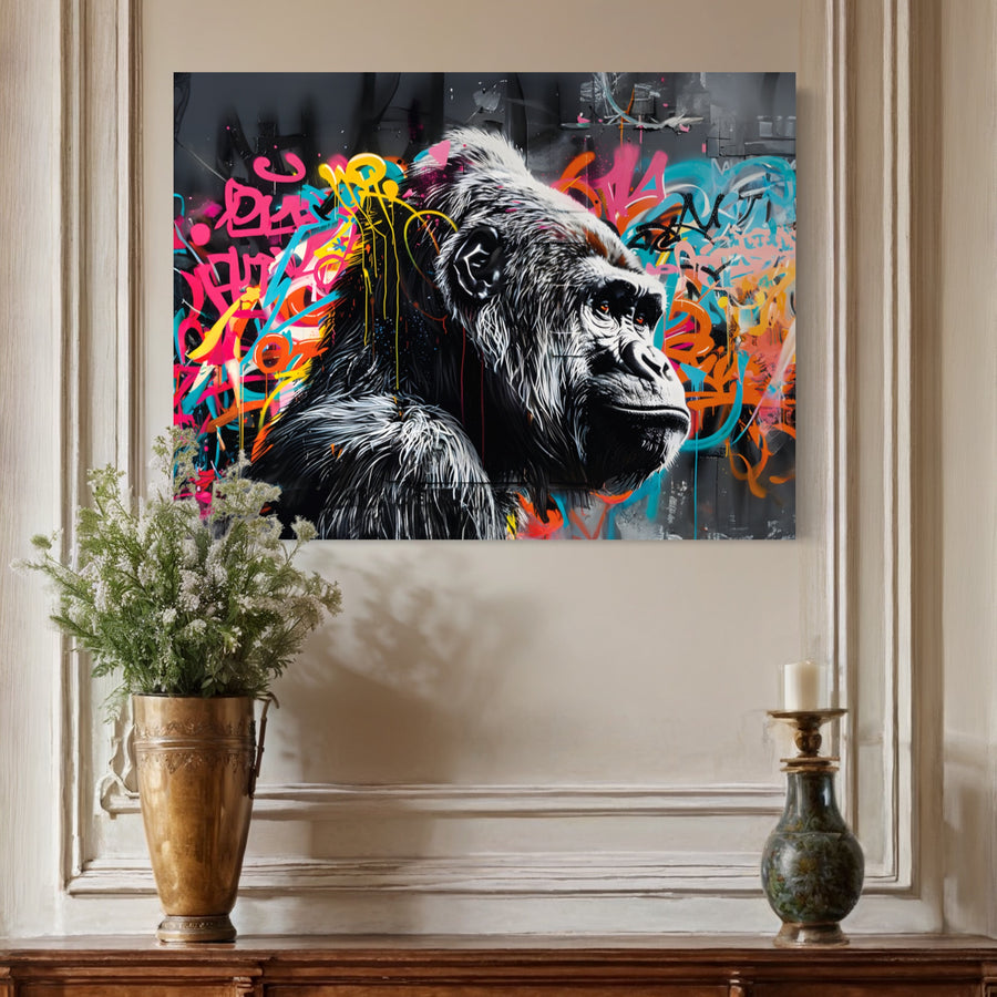 Painting Street Art Powerful Gorilla - Modern Wall Decoration
