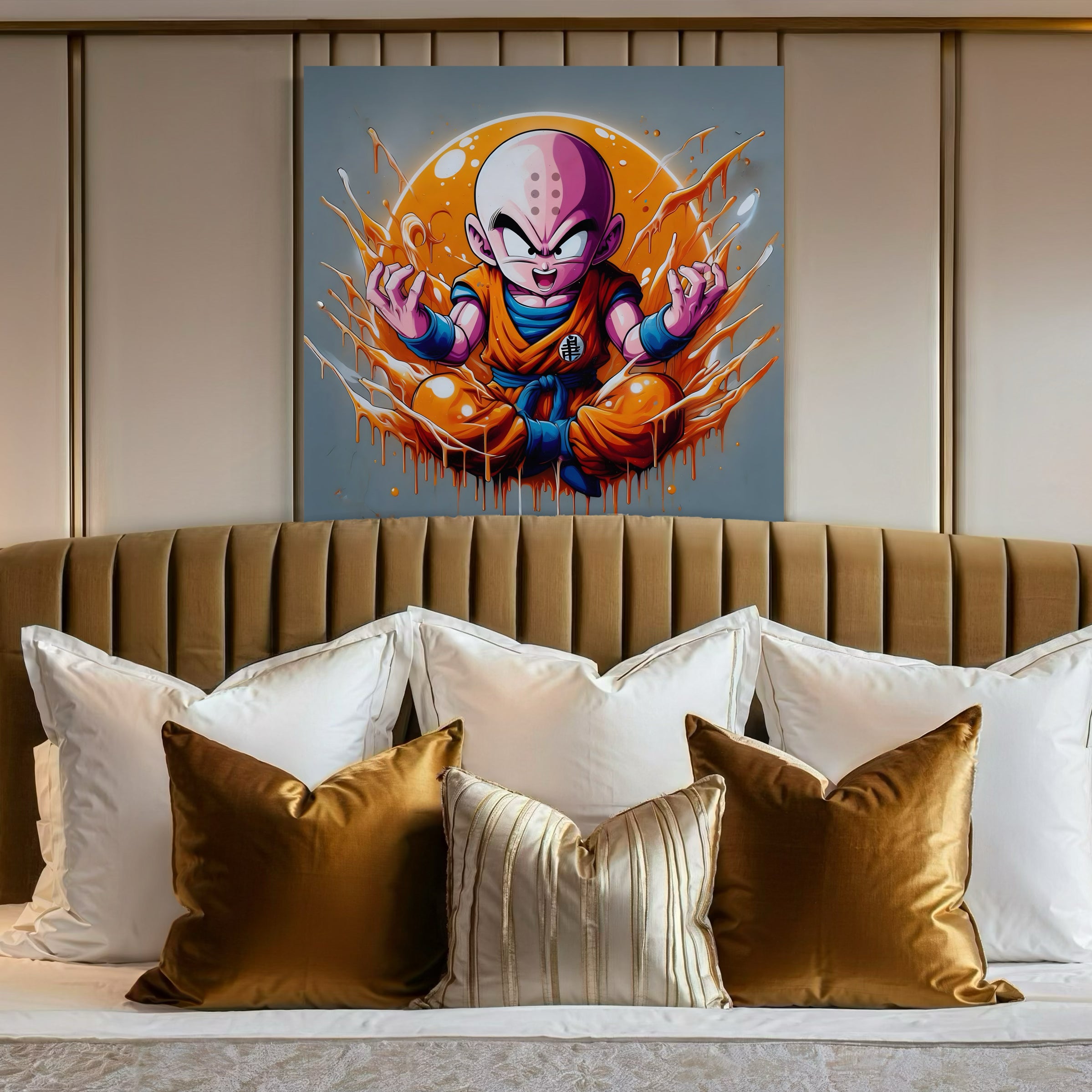 Dragon Ball Z Super Saiyan Black and White Painting - Déco Murale