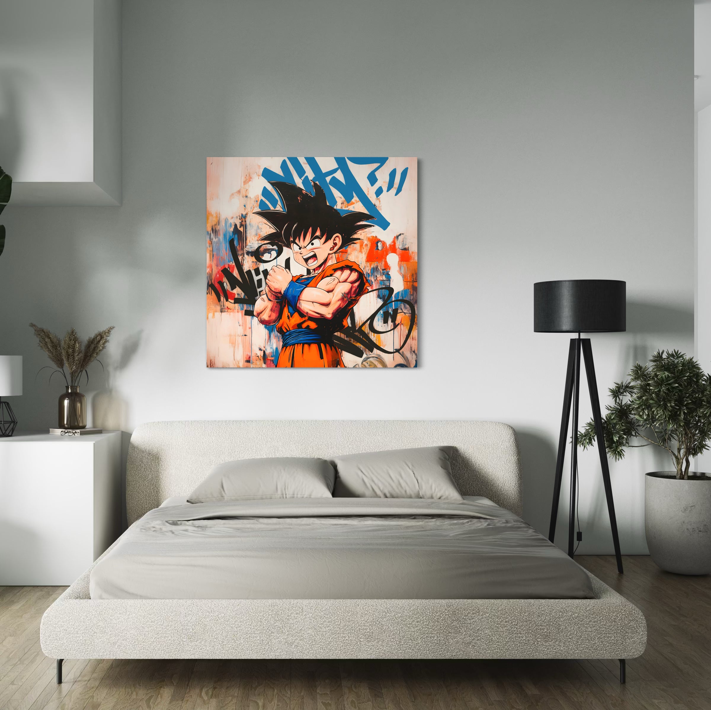 Dragon Ball Z Super Saiyan Black and White Painting - Déco Murale