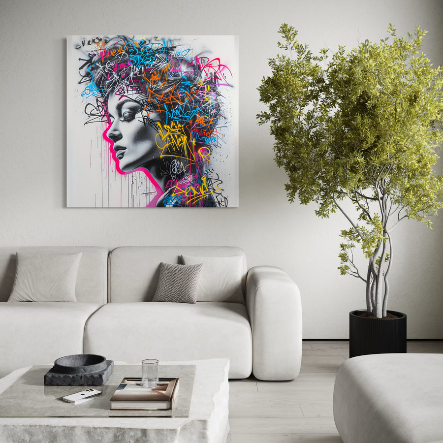 Modern abstract painting - Geometric Cosmos