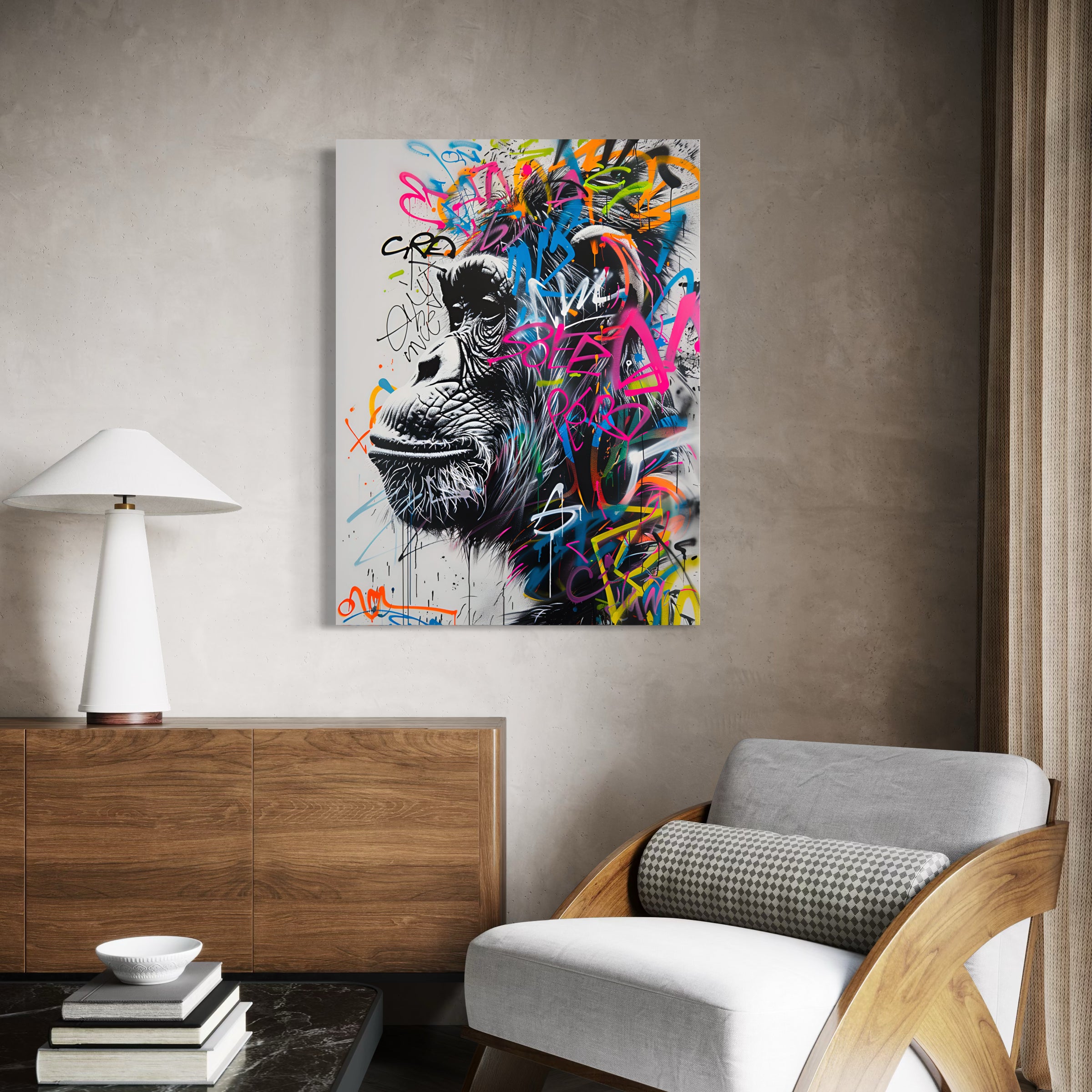 Tableau Wildstyle - Singe Contemplatif