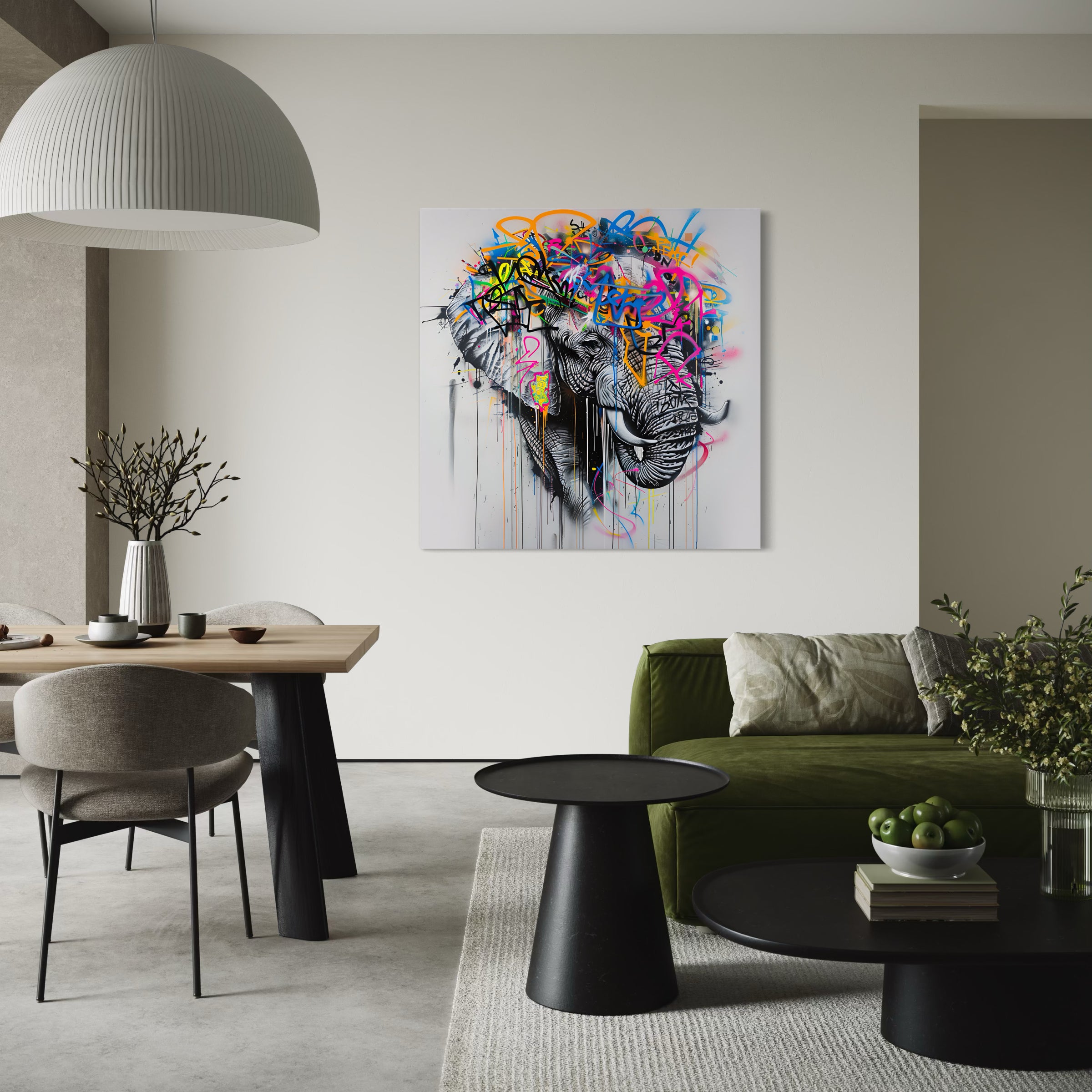 Tableau Wildstle -Éléphant Graff