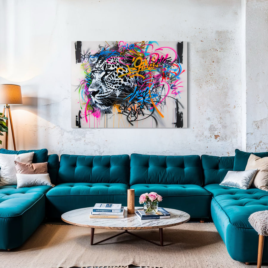 Pittura Animali Pantera Graffiti - Decorazione murale di design