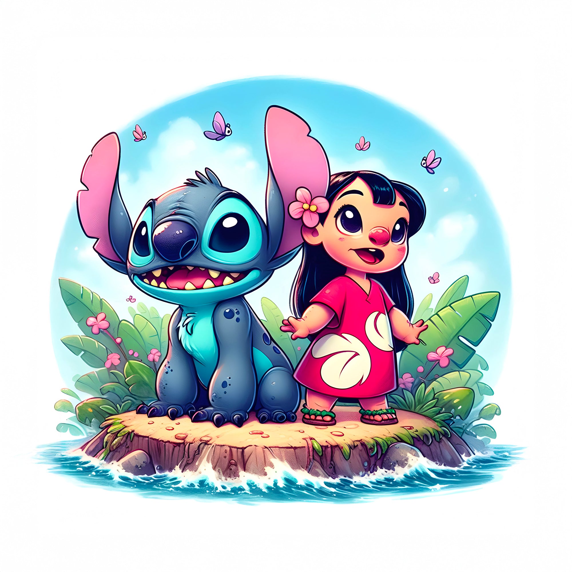 Tableau Stitch Île - Décoration Murale Moderne - Fabulartz.fr