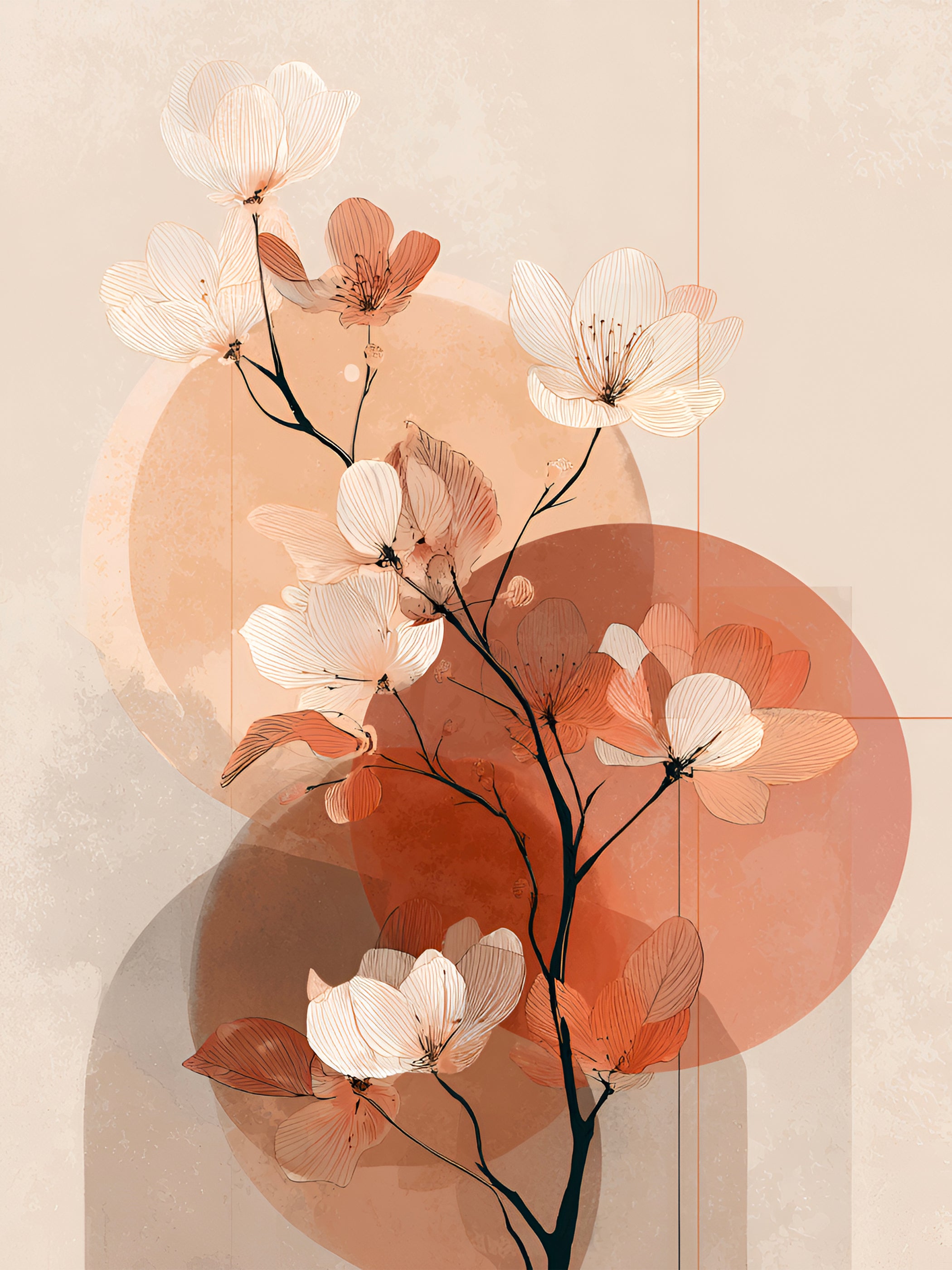 Tableau Japandi Fleurs de Cerisier – Sakura Harmonie