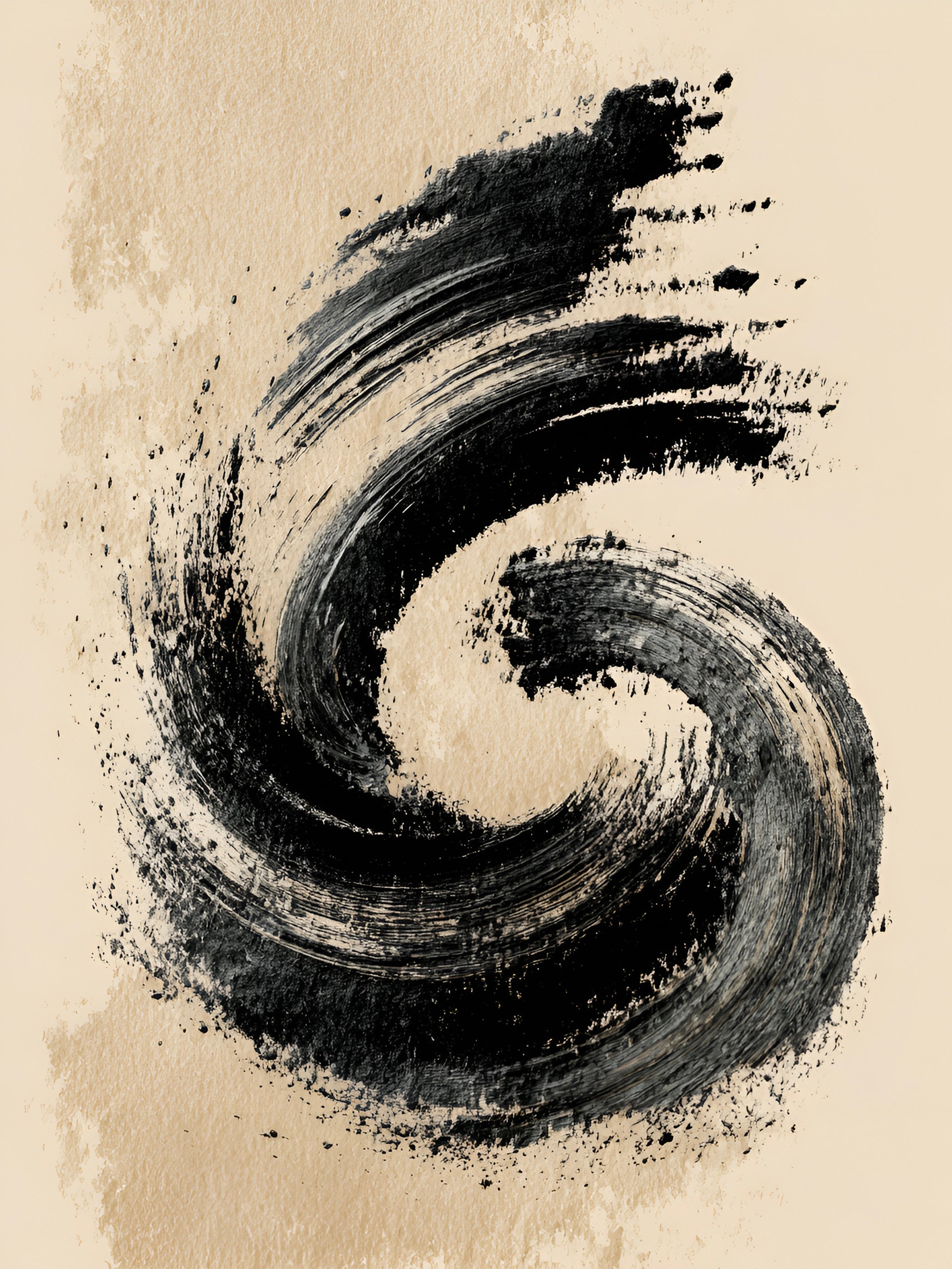 Tableau Japandi Ensō Calligraphie – Cercle Zen