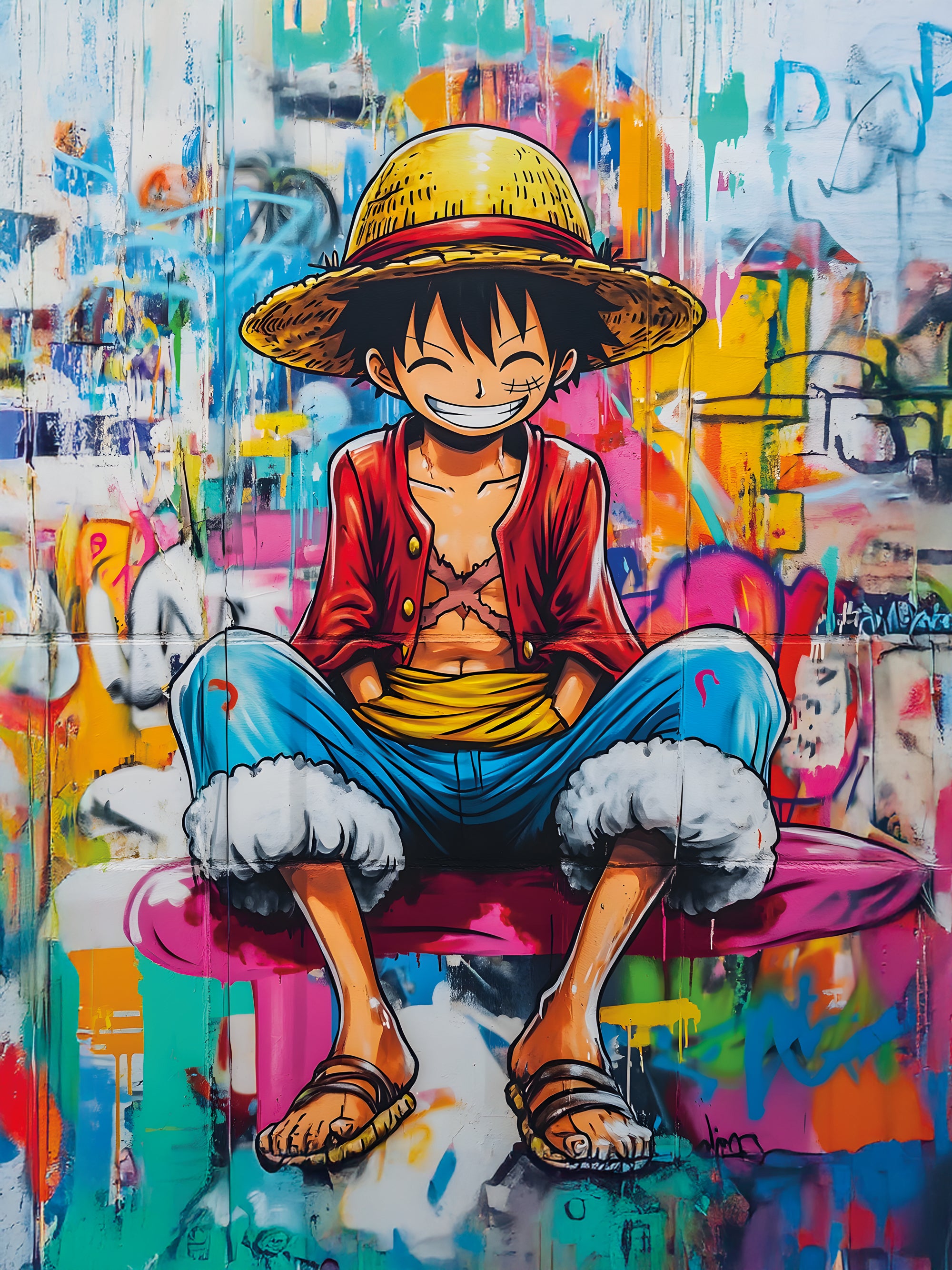 Tableau One Piece Luffy Posé - Déco Murale Design - Fabulartz.fr