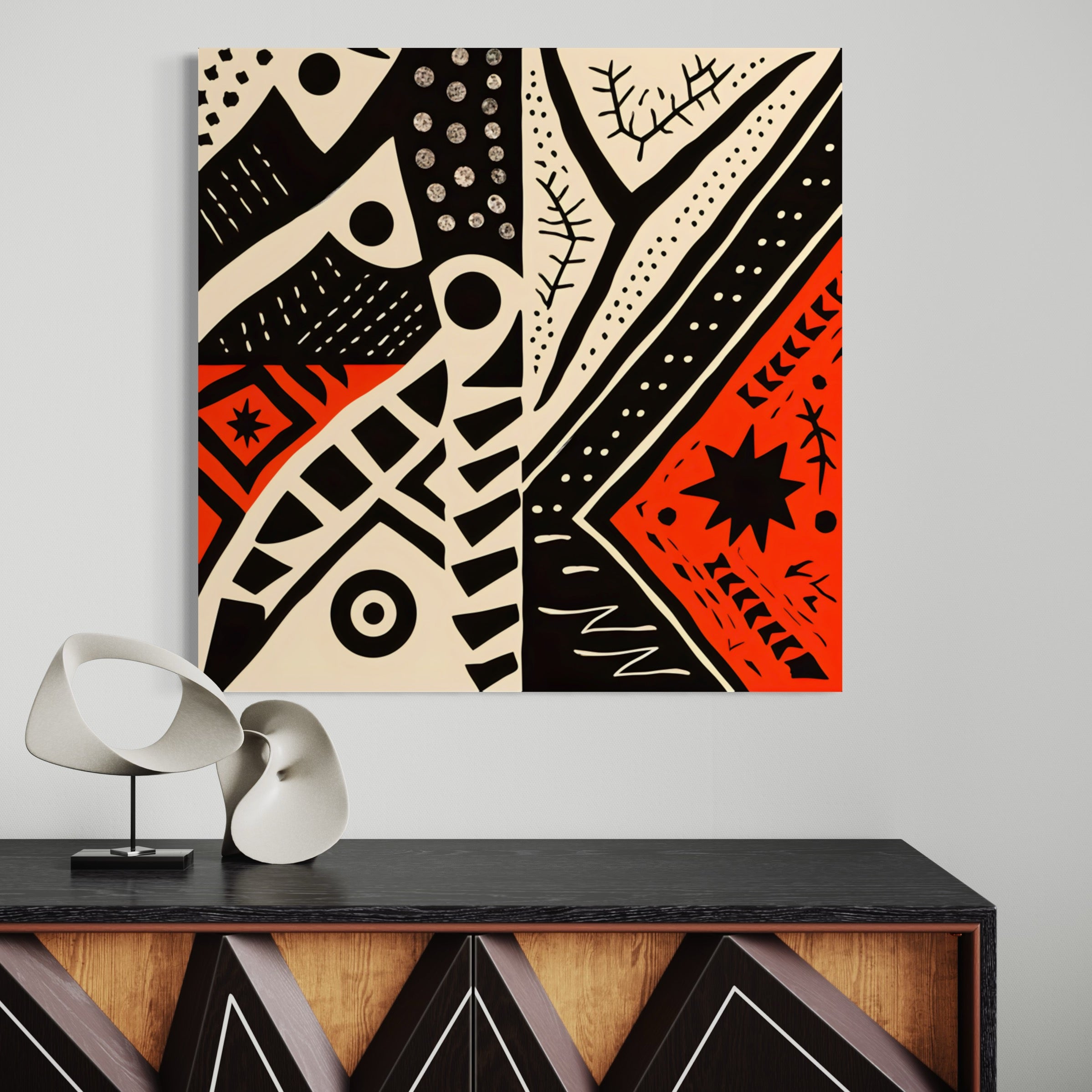 Art Mural Africain Abstrait – Motifs Ethniques Dynamiques - Fabulartz.fr