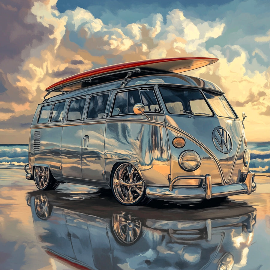 Painting Volkswagen Combi Surf - Décoration Murale Design