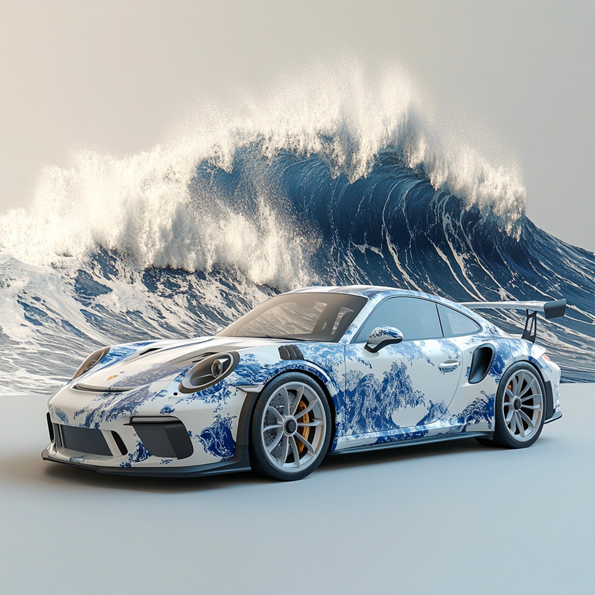 Tableau Porsche Vague Océanique – Décoration Murale Design - Fabulartz.fr