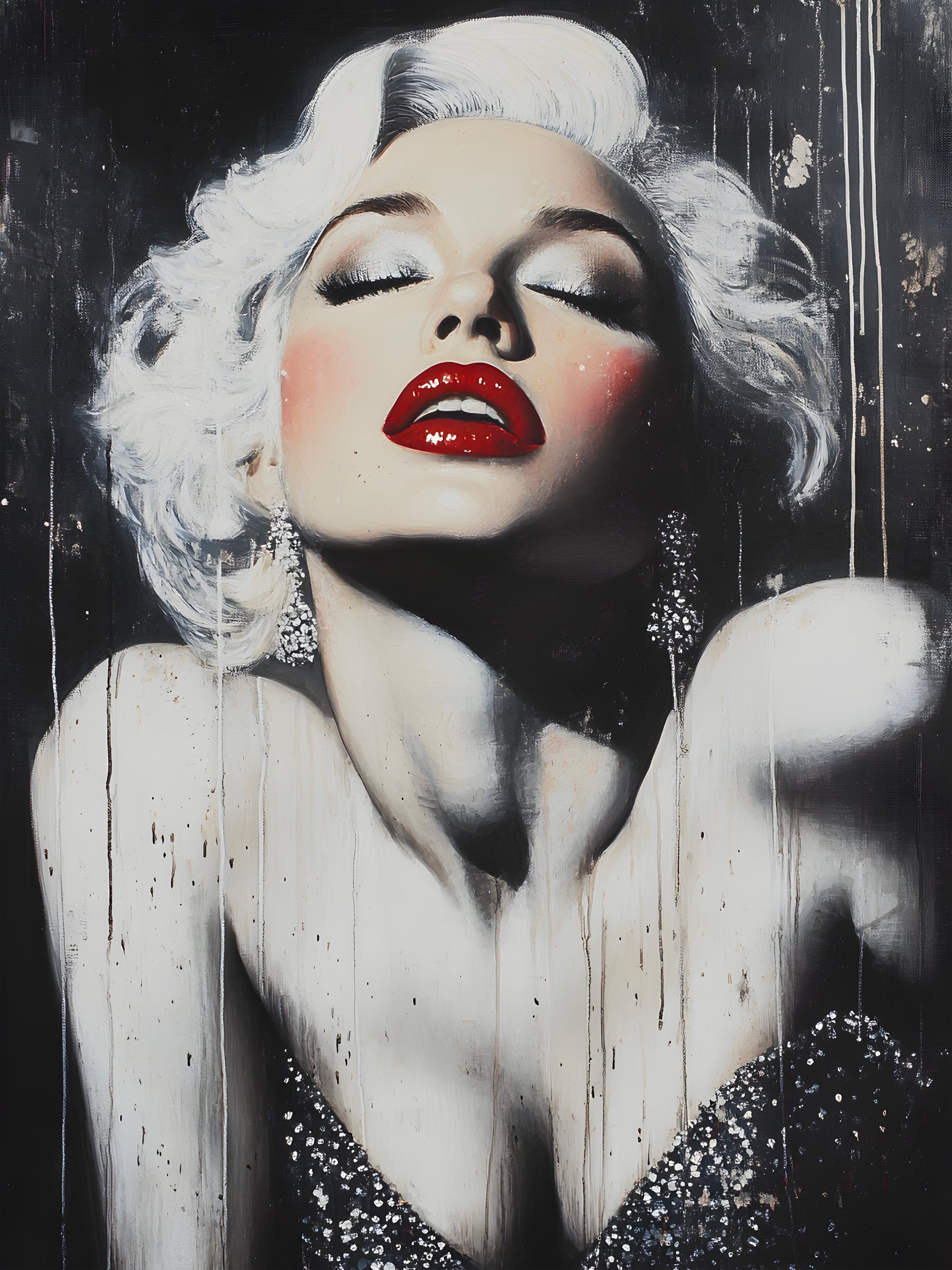 Tableau Marilyn Monroe Glam Red - Fabulartz.fr
