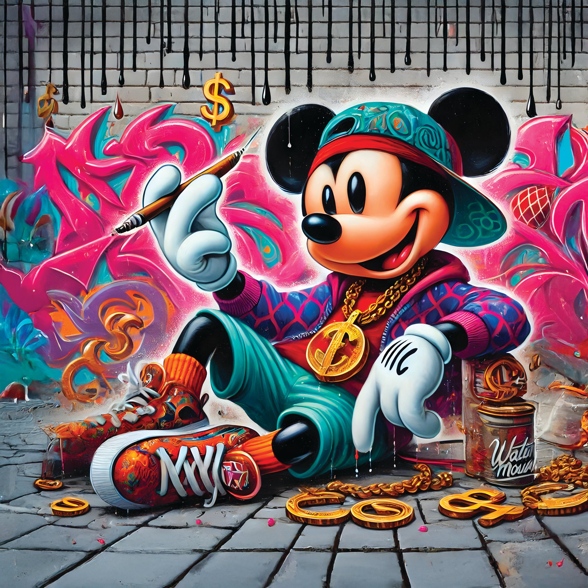 Tableau Mickey Graffiti Style - Décoration Murale Design