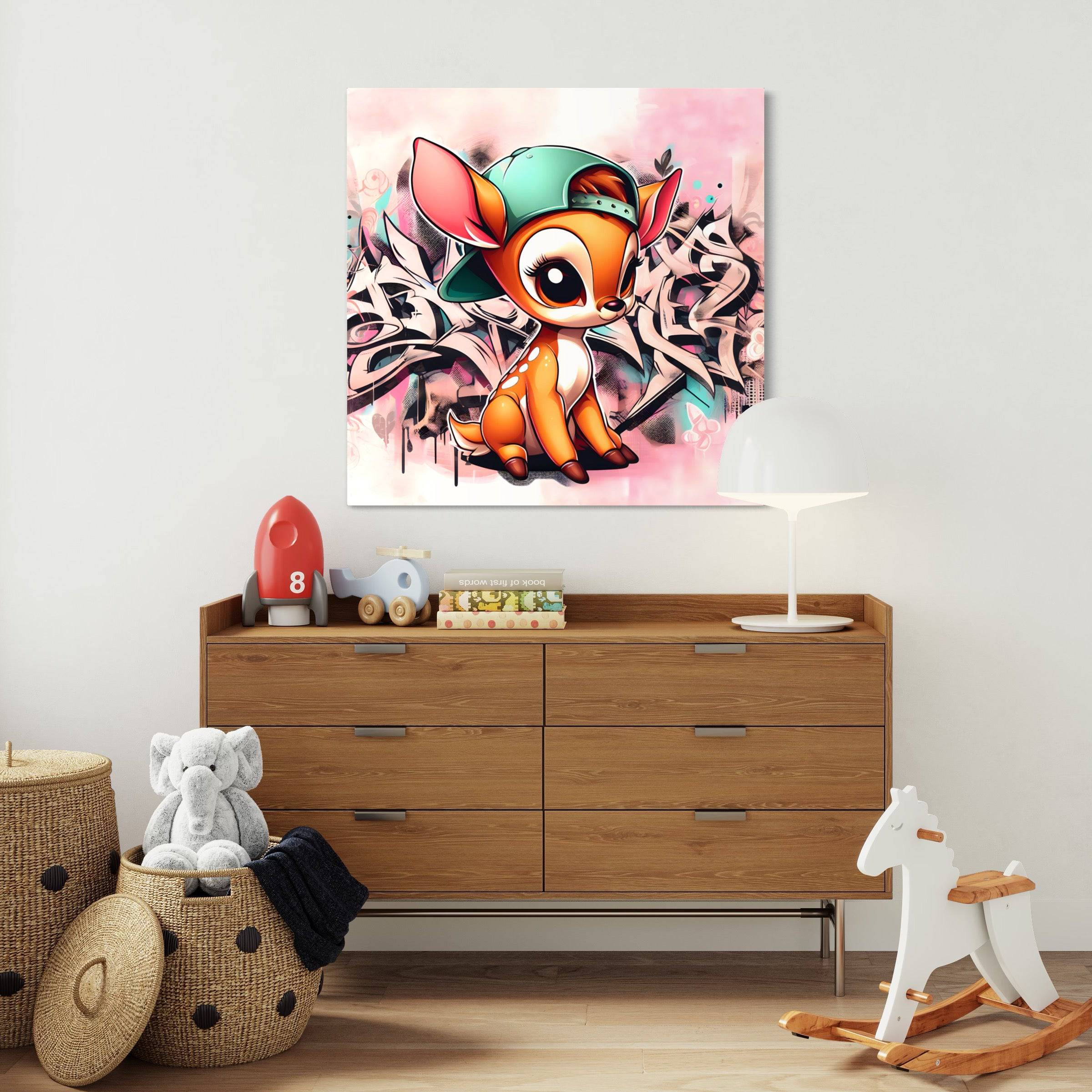 Baby Bambi Casquette - Tableau Enfant - Fabulartz.fr