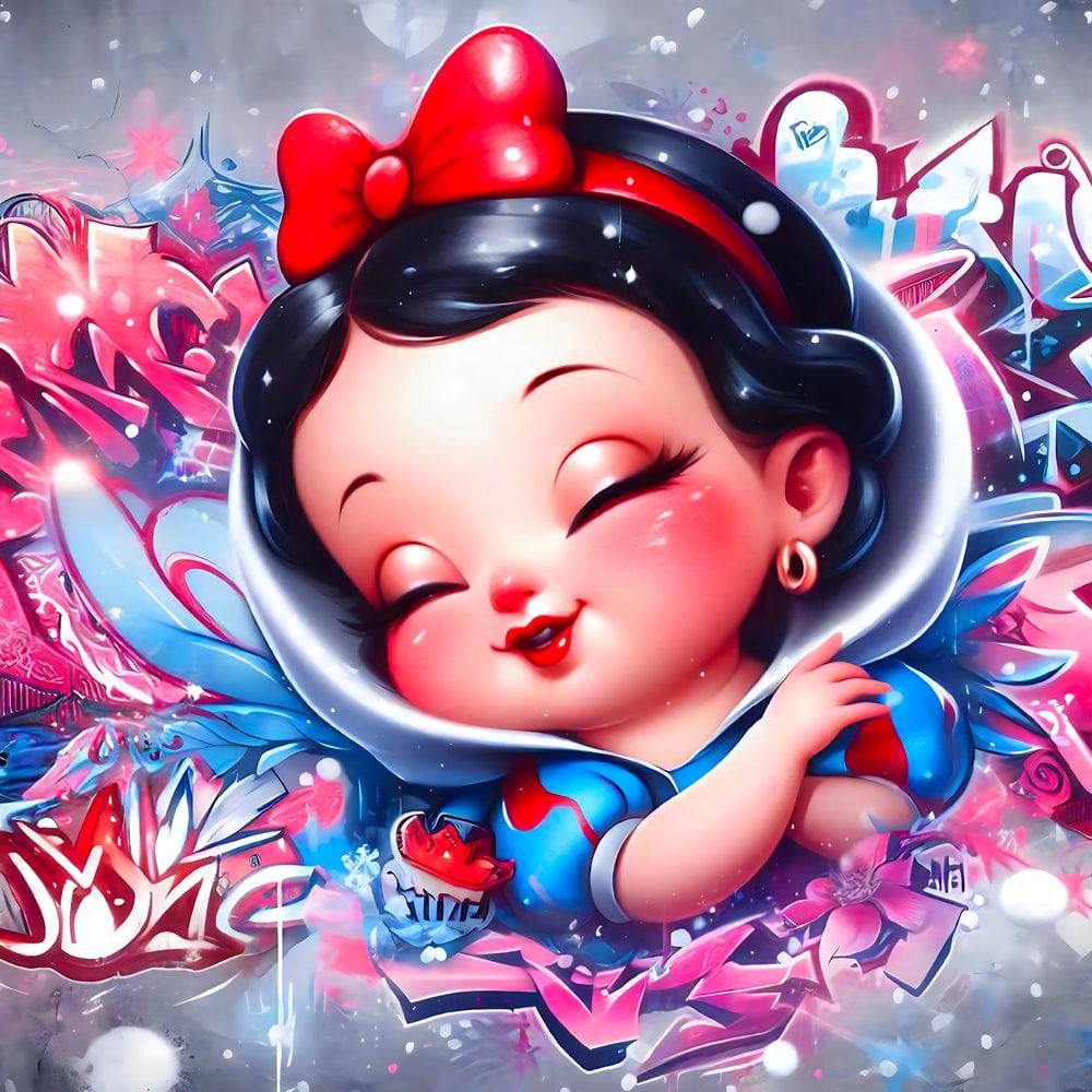 Baby Blanche Neige - Tableau Enfant - Fabulartz.fr