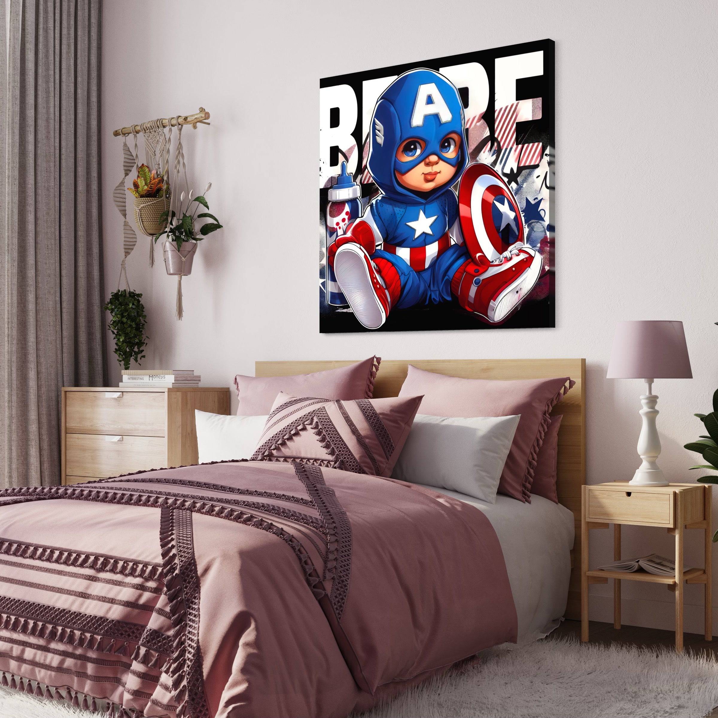Baby Captain America - Tableau Enfant - Fabulartz.fr 