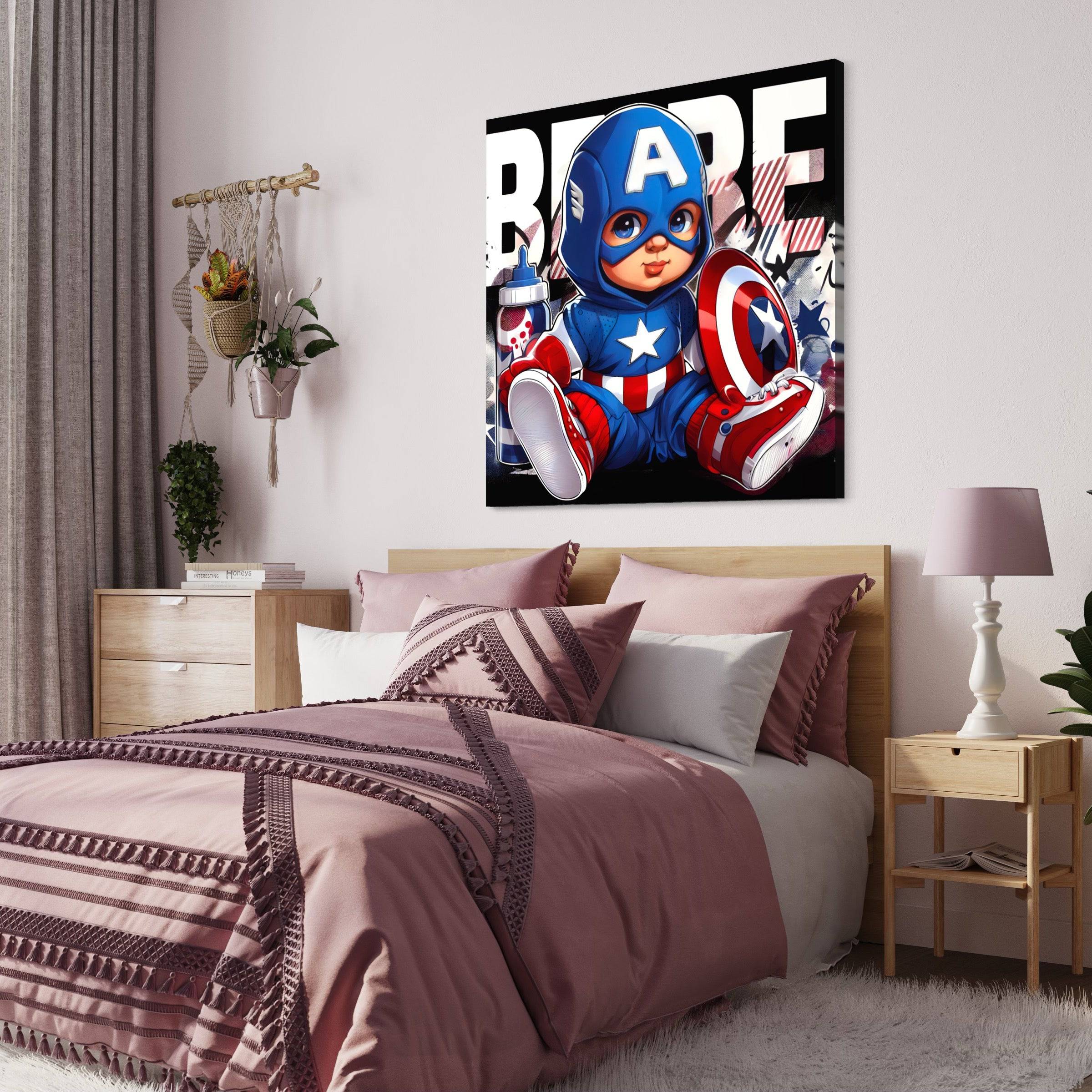 Baby Captain America - Tableau Enfant - Fabulartz.fr