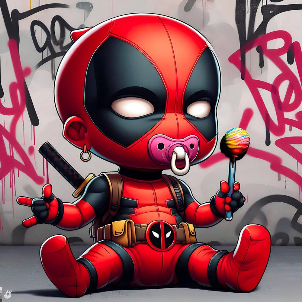Baby Deadpool - Tableau Enfant - Fabulartz.fr