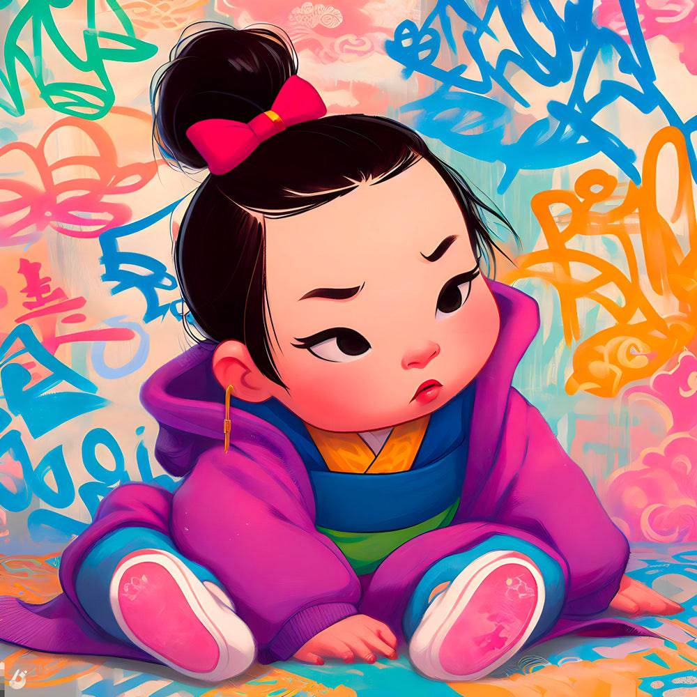 Baby Mulan - Tableau Enfant - Fabulartz.fr 