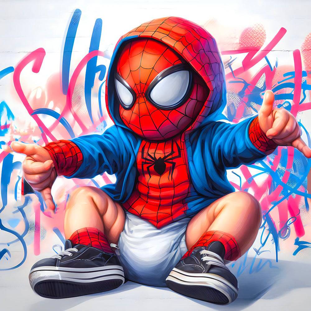 Baby Spiderman - Tableau Enfant - Fabulartz.fr 