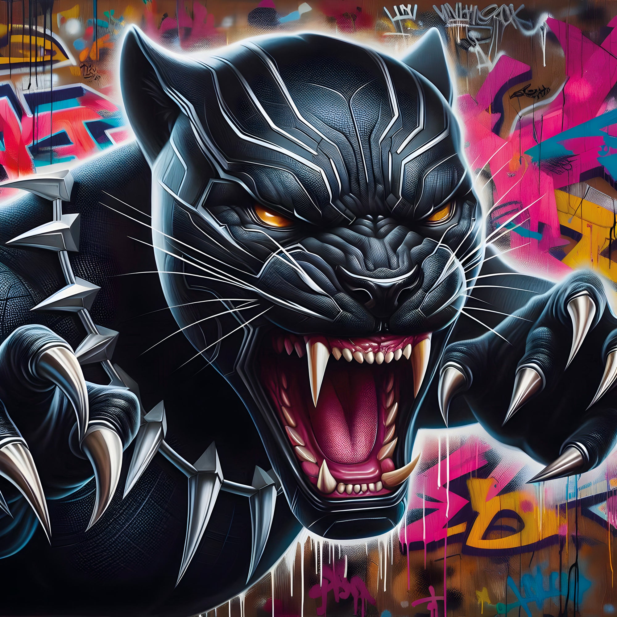 Tableau Black Panther - Graffiti Attack - Fabulartz.fr