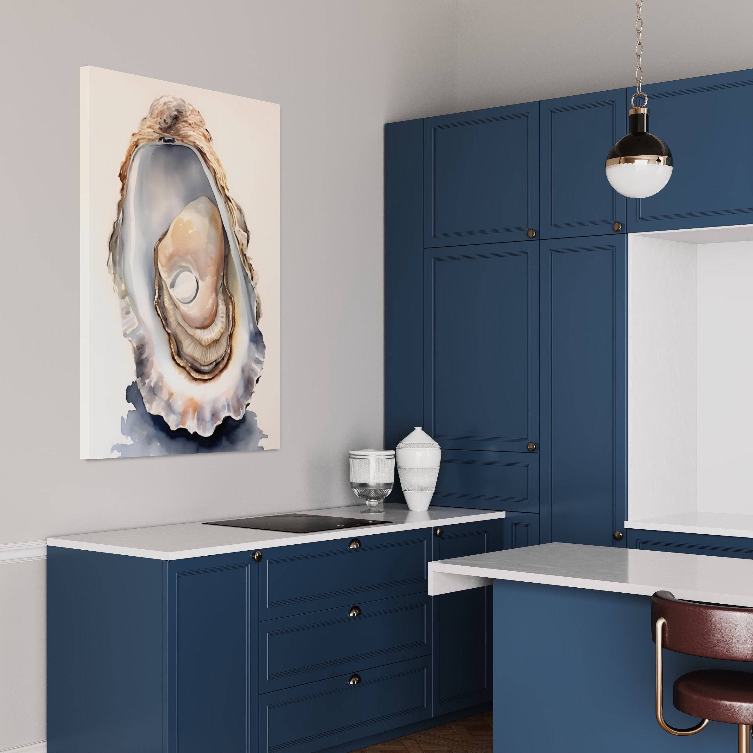 Beauté Marine en Tableau Déco Cuisine - Huître Solitaire - Fabulartz.fr