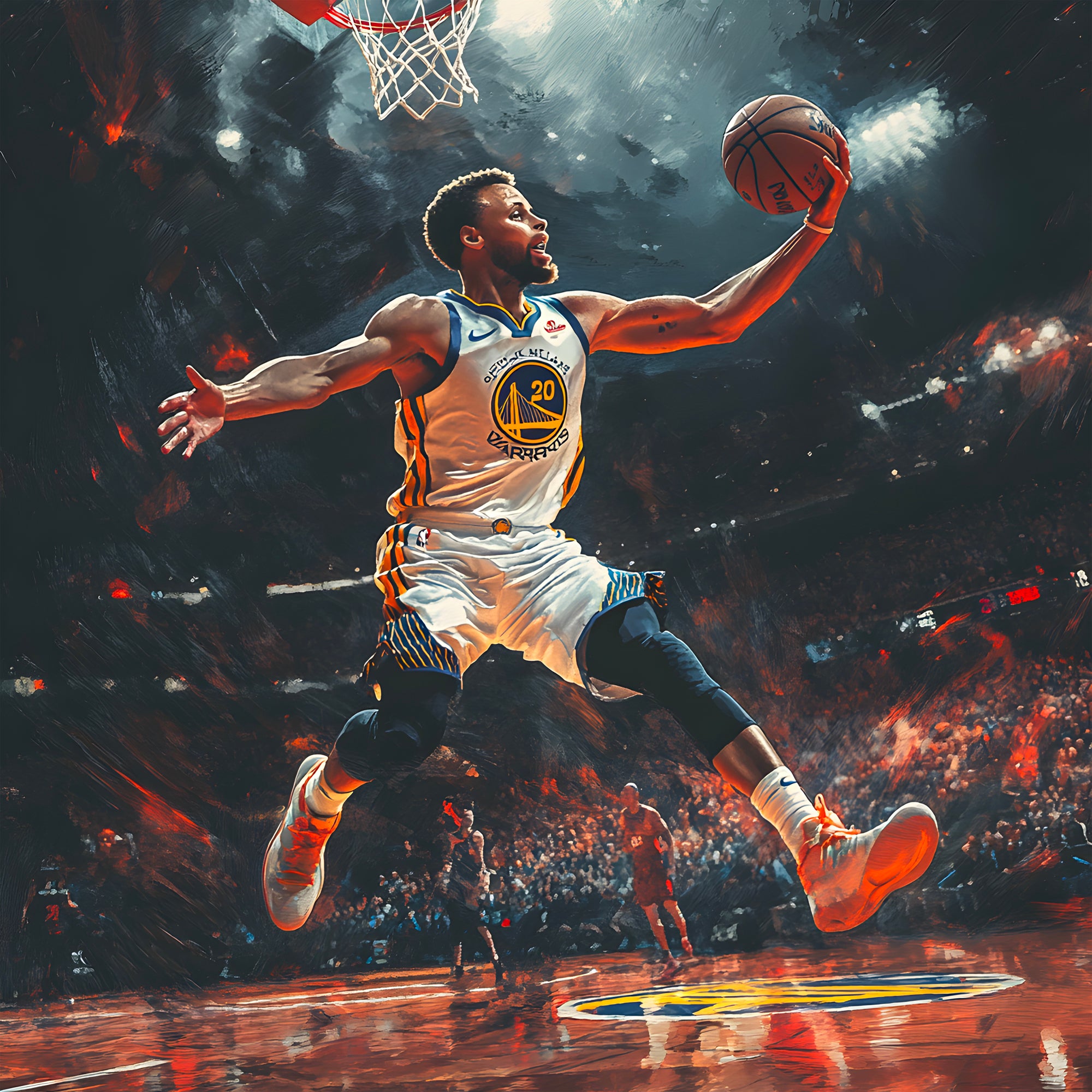 Tableau NBA Curry Action Nocturne – Déco Murale Design - Fabulartz.fr